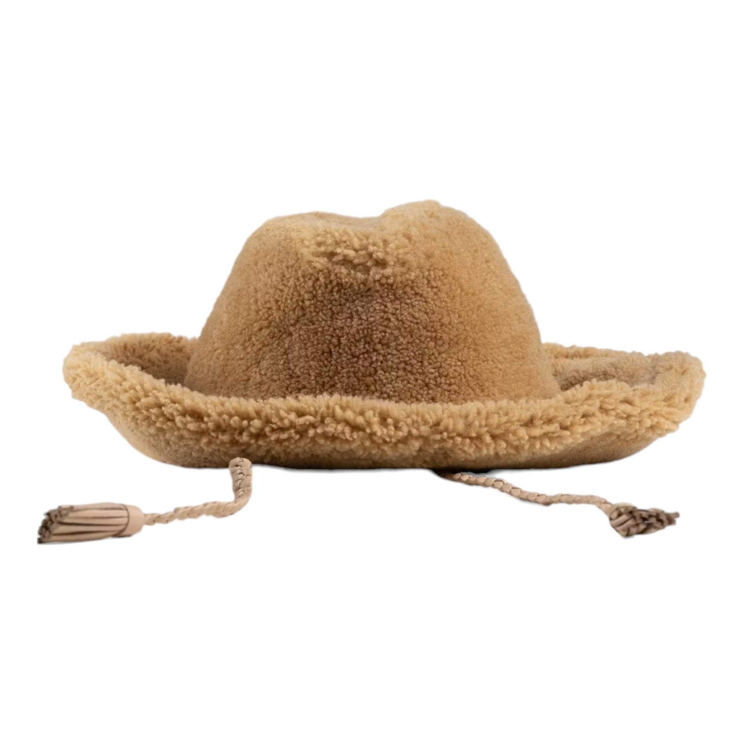 Shop Bally 6302896 Camel Shearling Western Hat In Brown