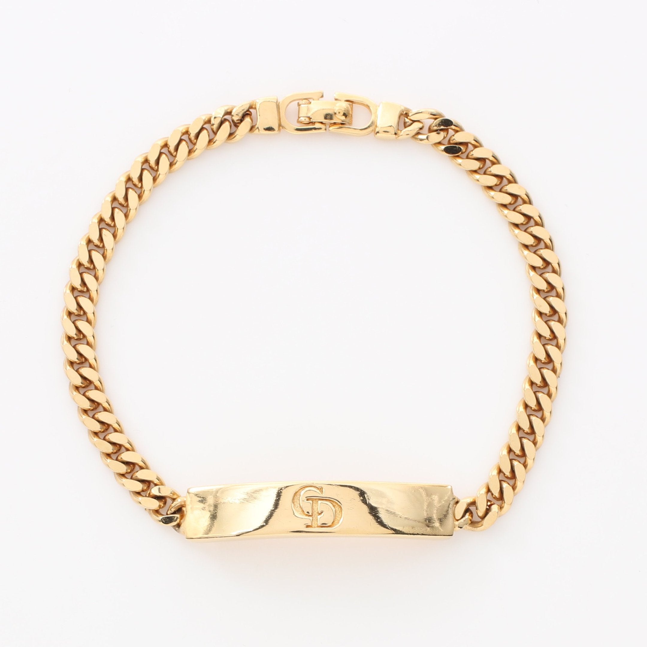 Dior Cd Logo Plate Bracelet Gp Gold