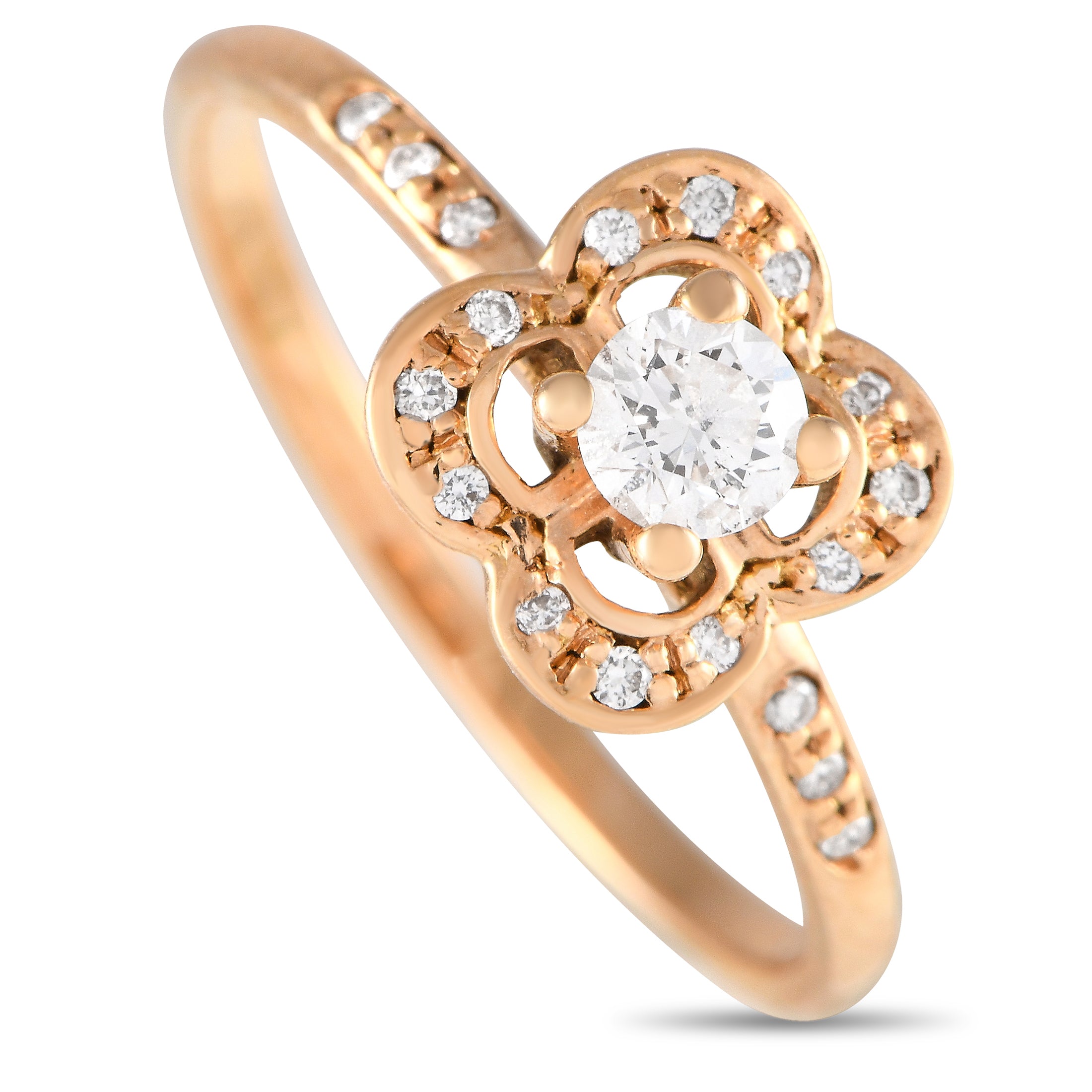 Image of Mauboussin 18K Rose Gold Diamond Quatrefoil Ring MB35-051524