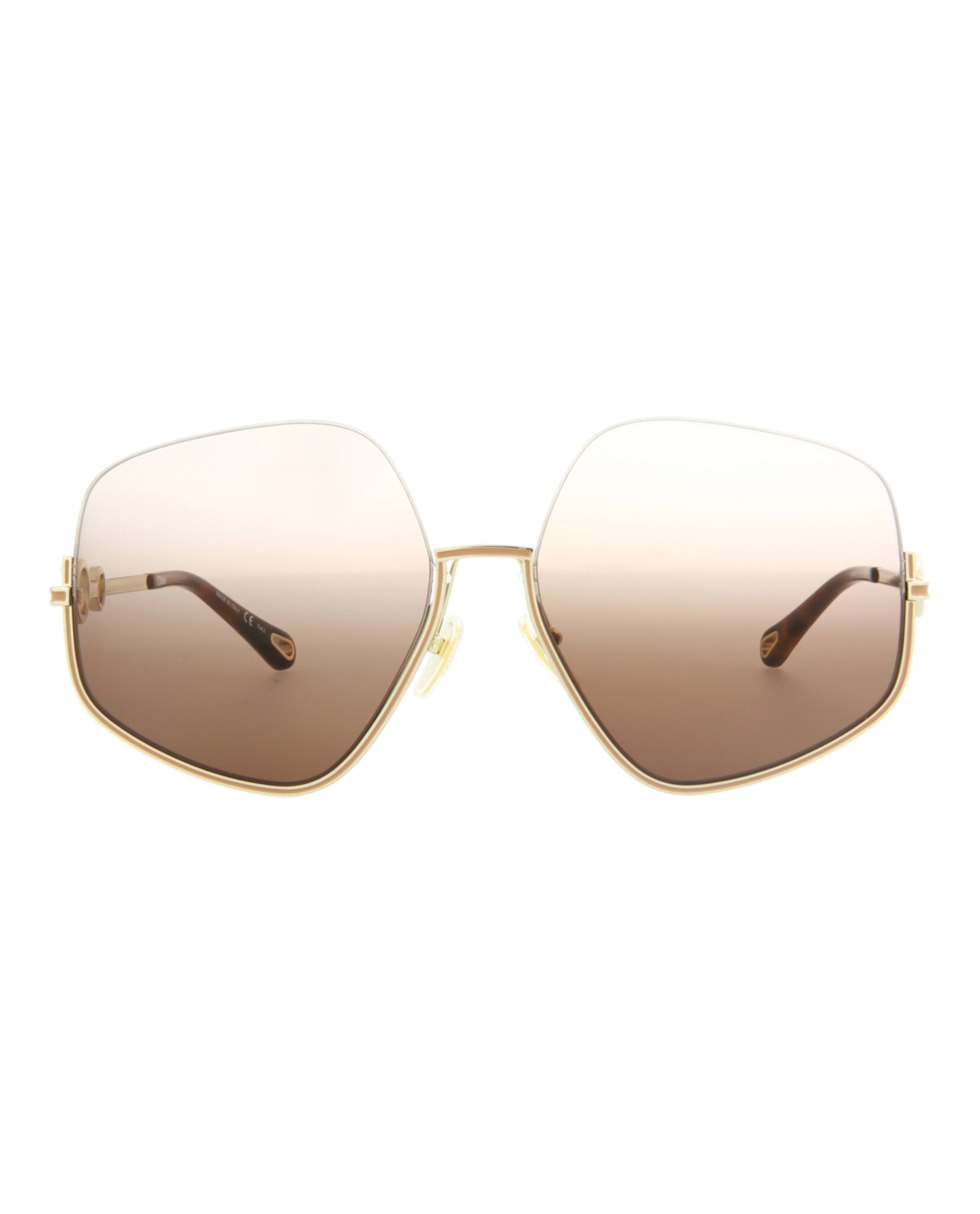 Chloé Square-frame Metal Sunglasses In Multi