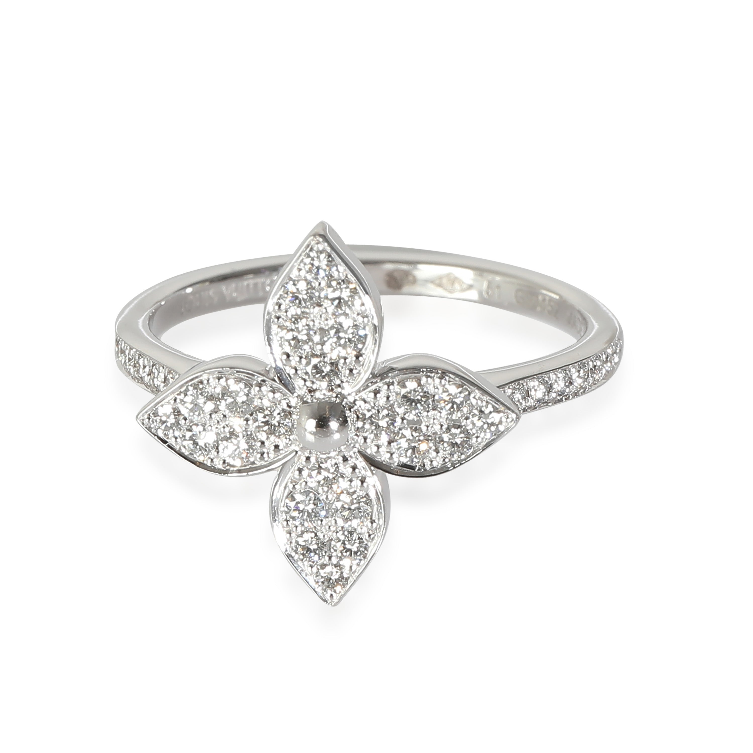 image of Louis Vuitton Star Blossom Ring in 18K White Gold 0.3 CTW