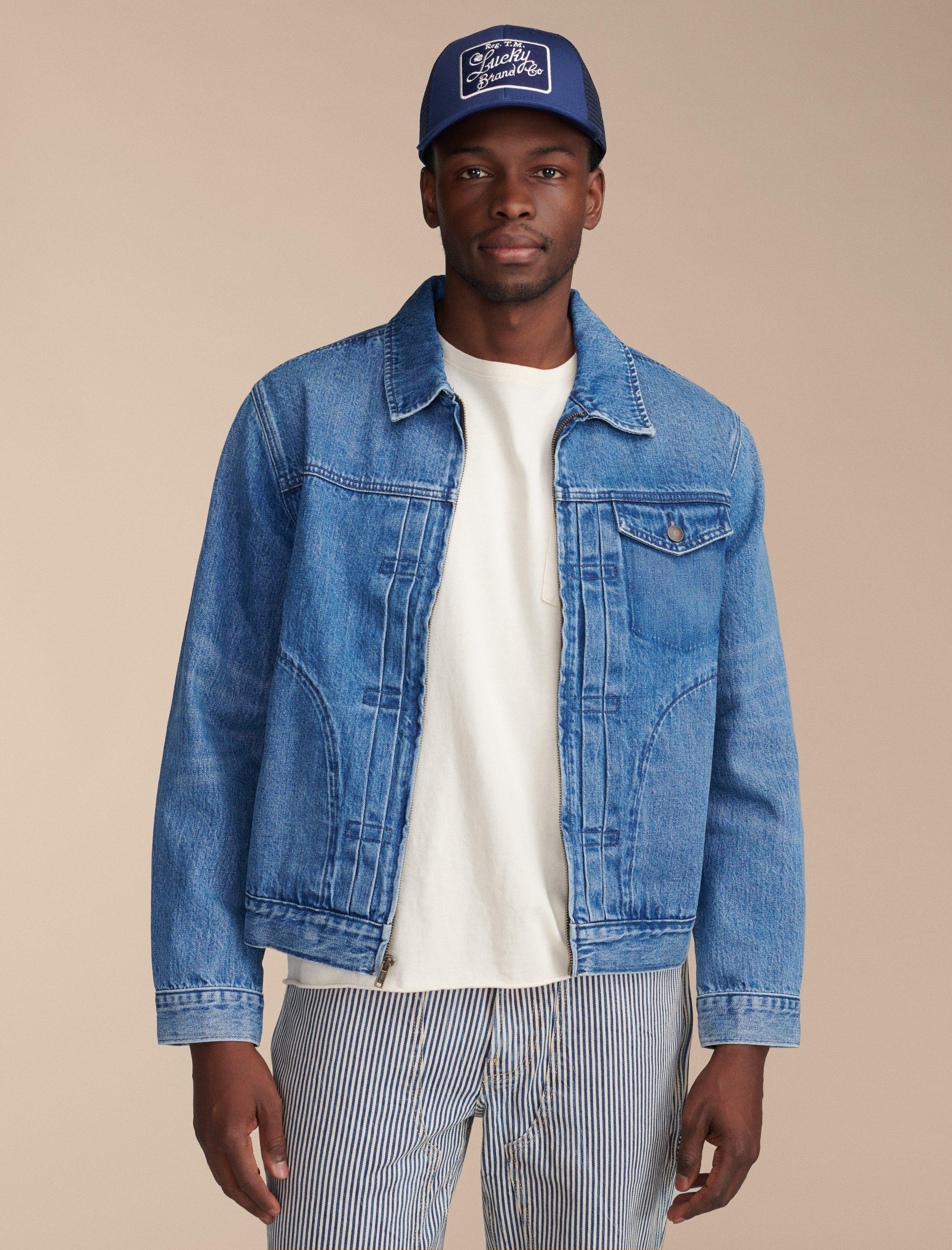 Shop Lucky Brand Men's Denim Jacket In Blue