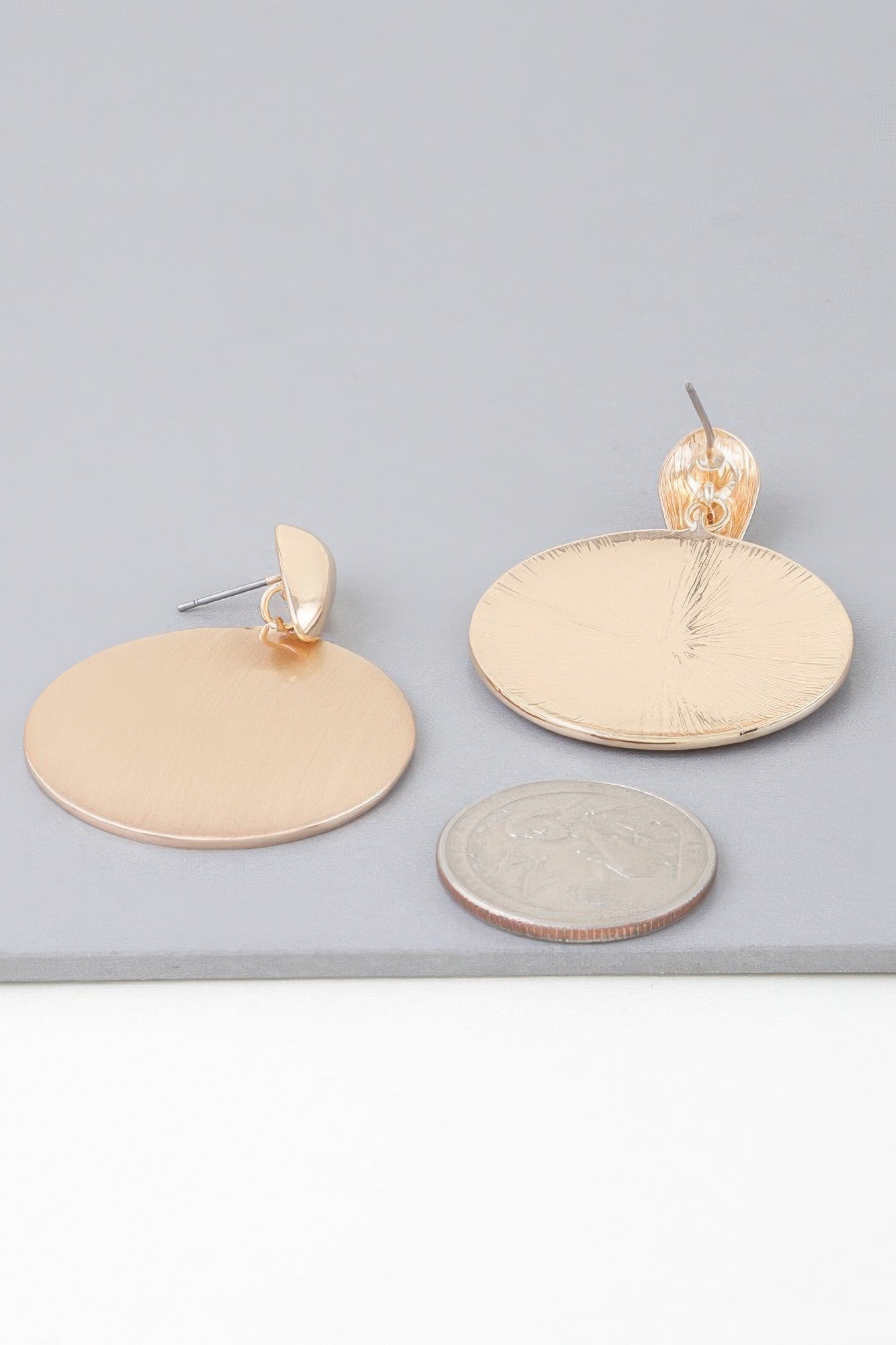 FASHNZFAB Women's Modern Sleek Disc Drop Earrings