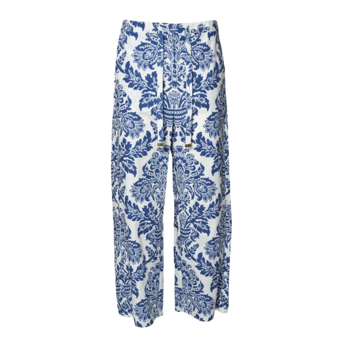 Max Mara Pantalone Jogging In Popeline Stampato In Blue