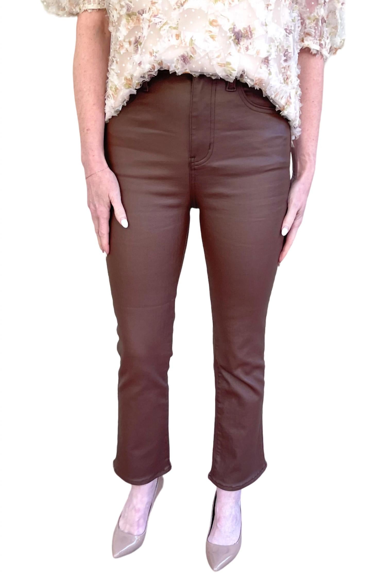 Daze Leather Pants In Espresso In Brown