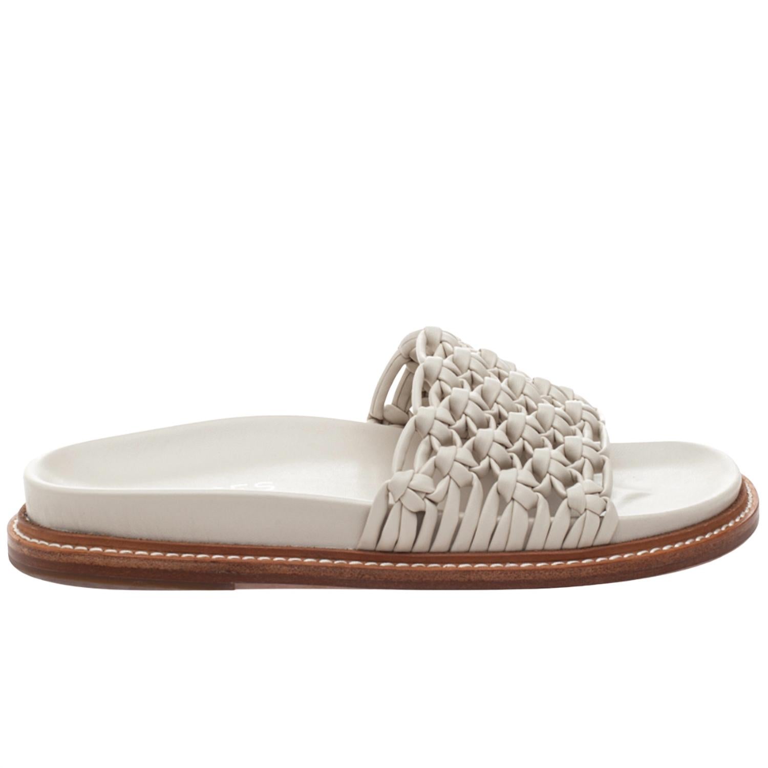 J/slides Robie Sandal In Off-white Woven