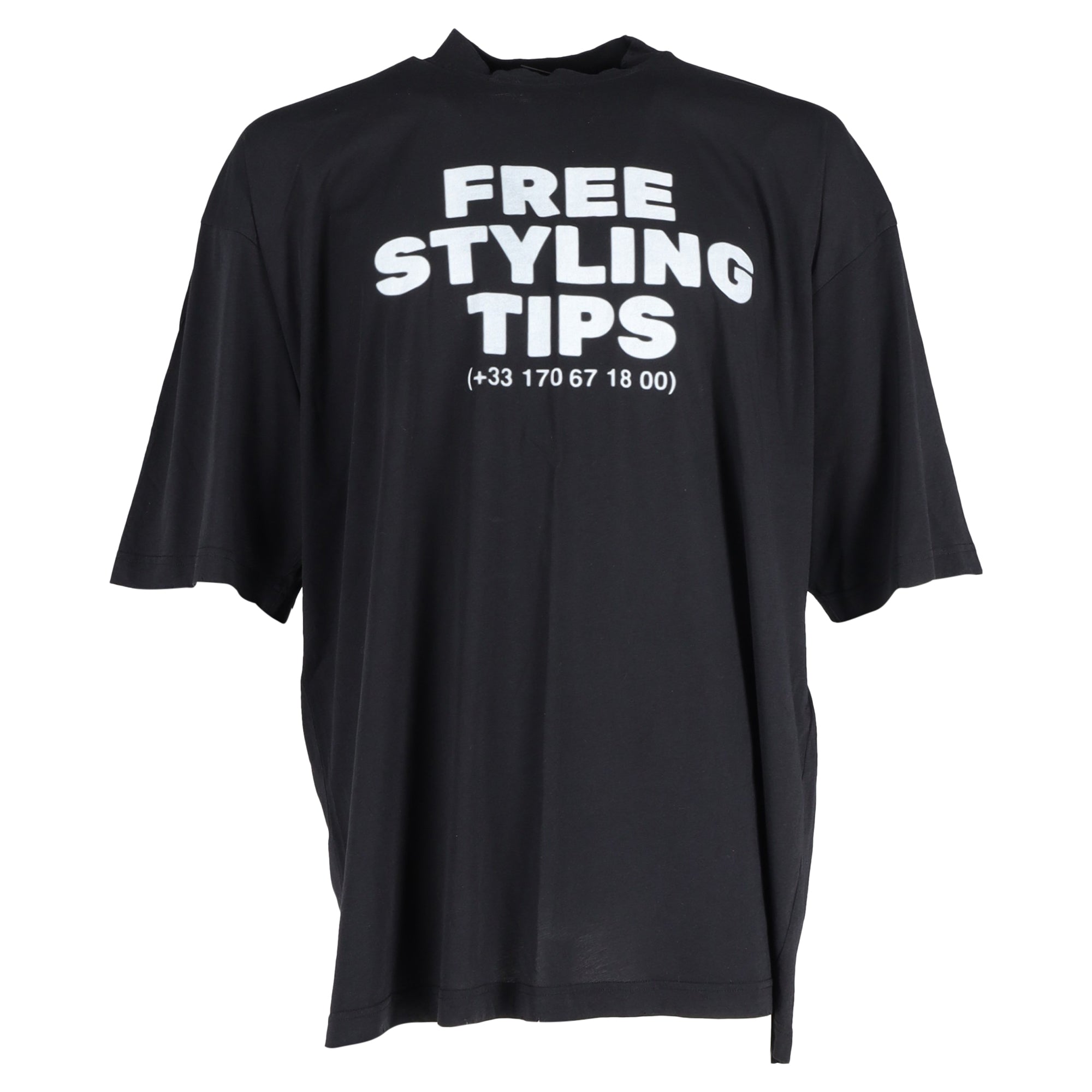 image of Balenciaga 'Free Styling Tips' T-Shirt in Black Cotton