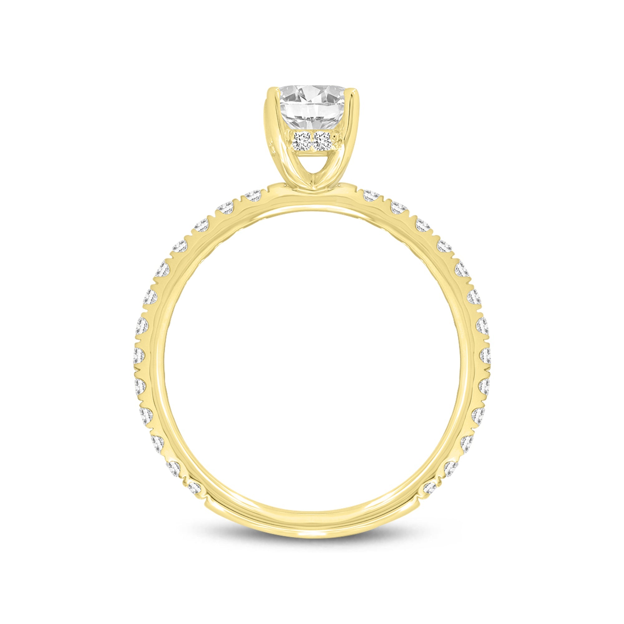 Fiora 14K Yellow Gold Emerald Cut Lab Grown Diamond Hidden Halo Engagement Ring - 1.65 ctw