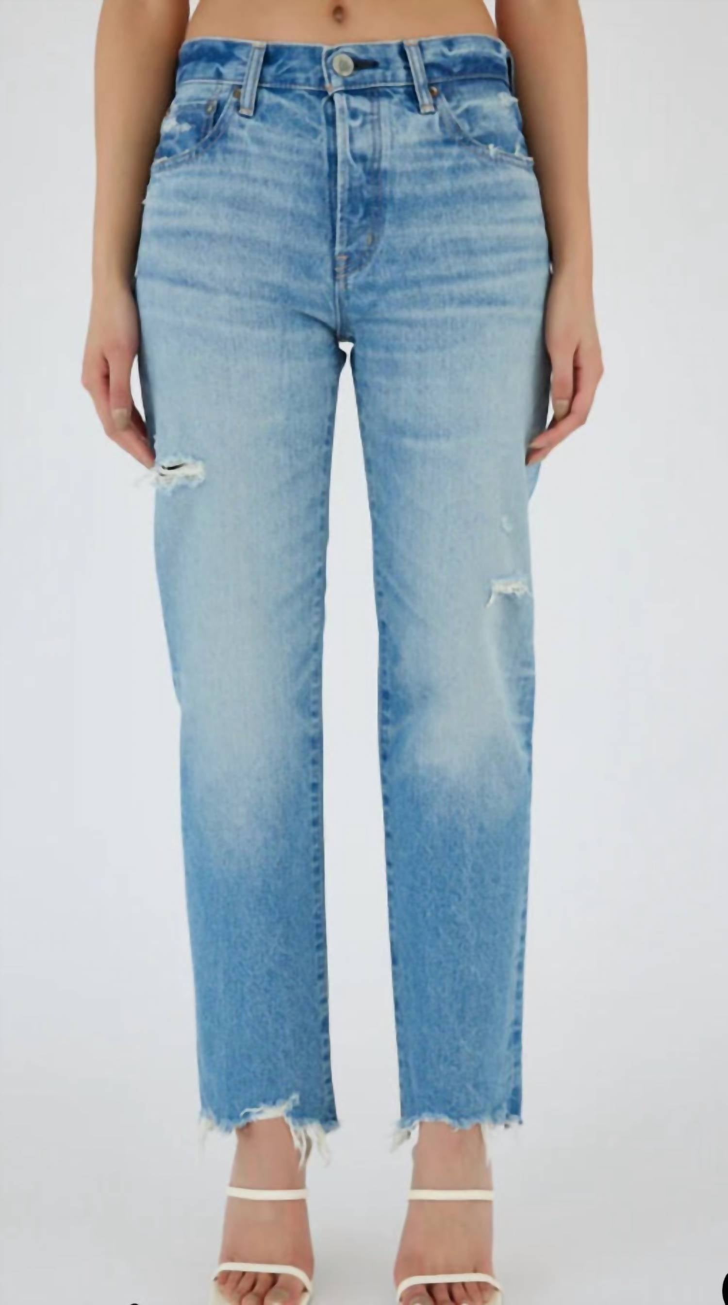 Moussy Women's Colemont Straight Jeans In Light Blue