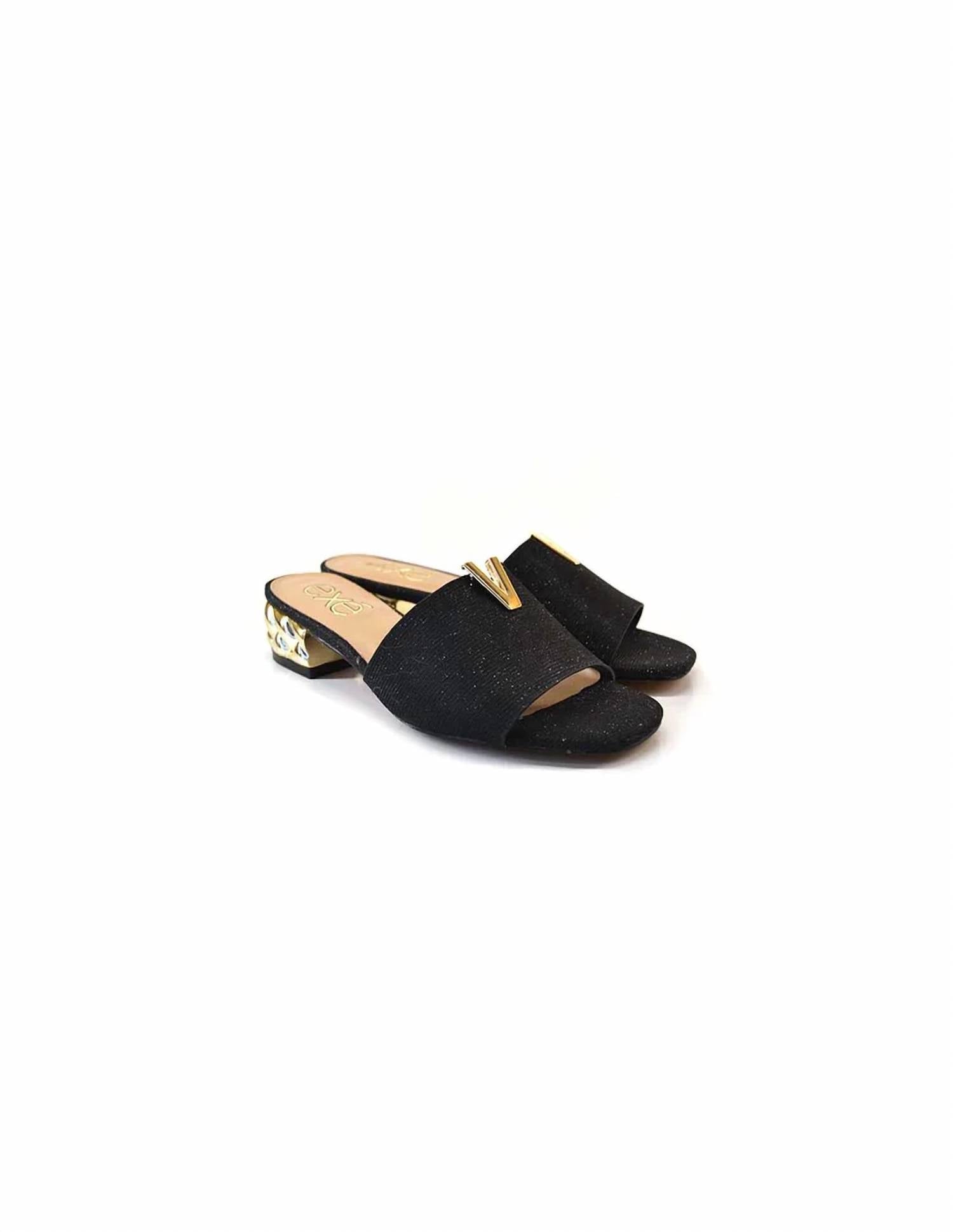 Shop Exe' Black Glitter Sandal