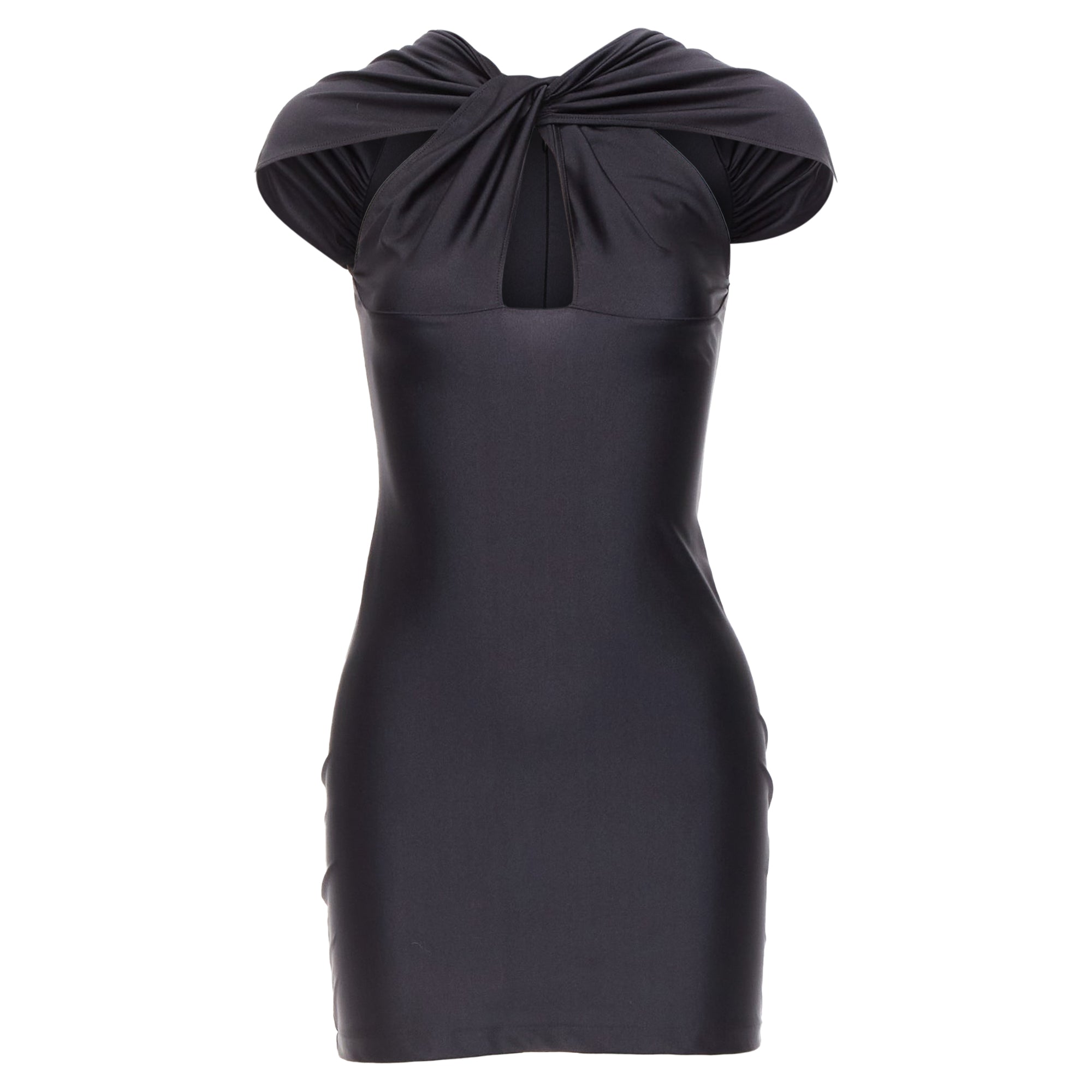 image of Coperni nylon jersey shoulder cut out mini dress