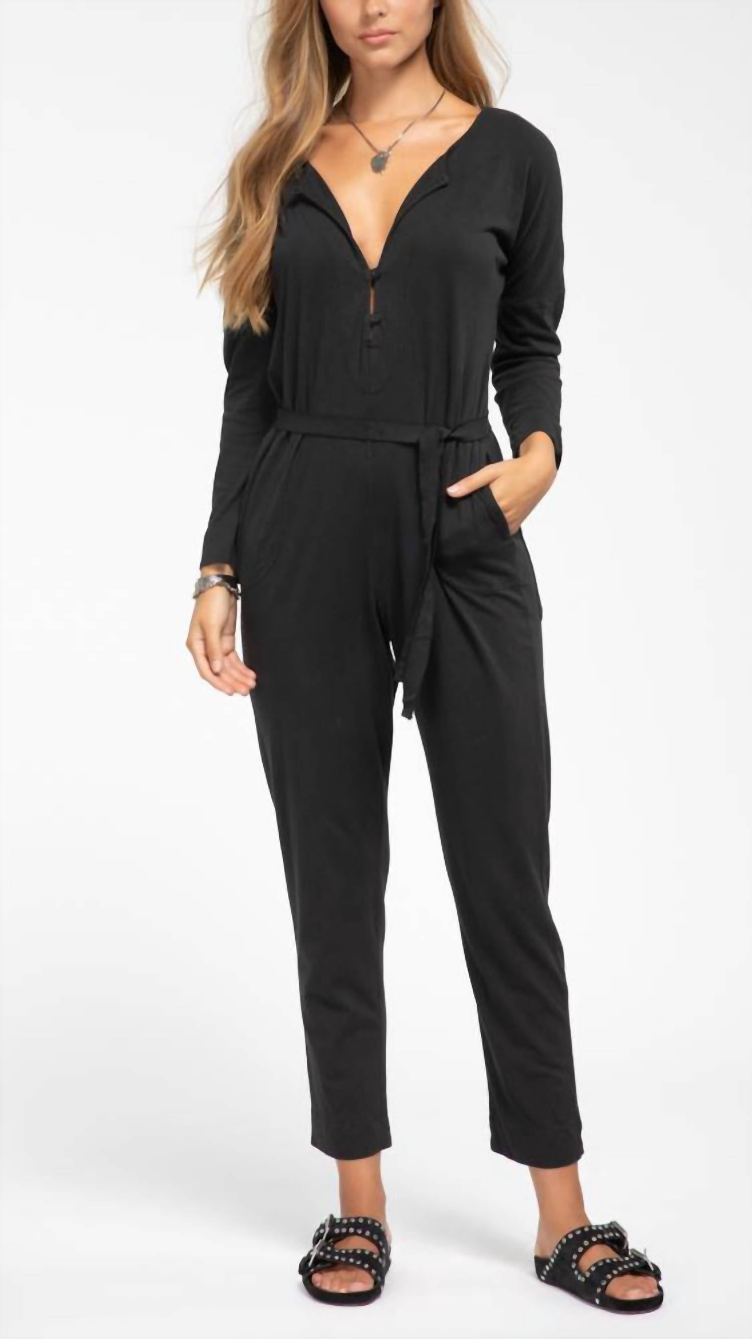 Shop Raquel Allegra Flight Suit In Black