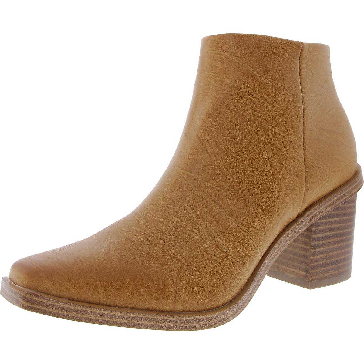 Yellow Box Velta Womens Cushioned Footbed Faux Leather Booties In White