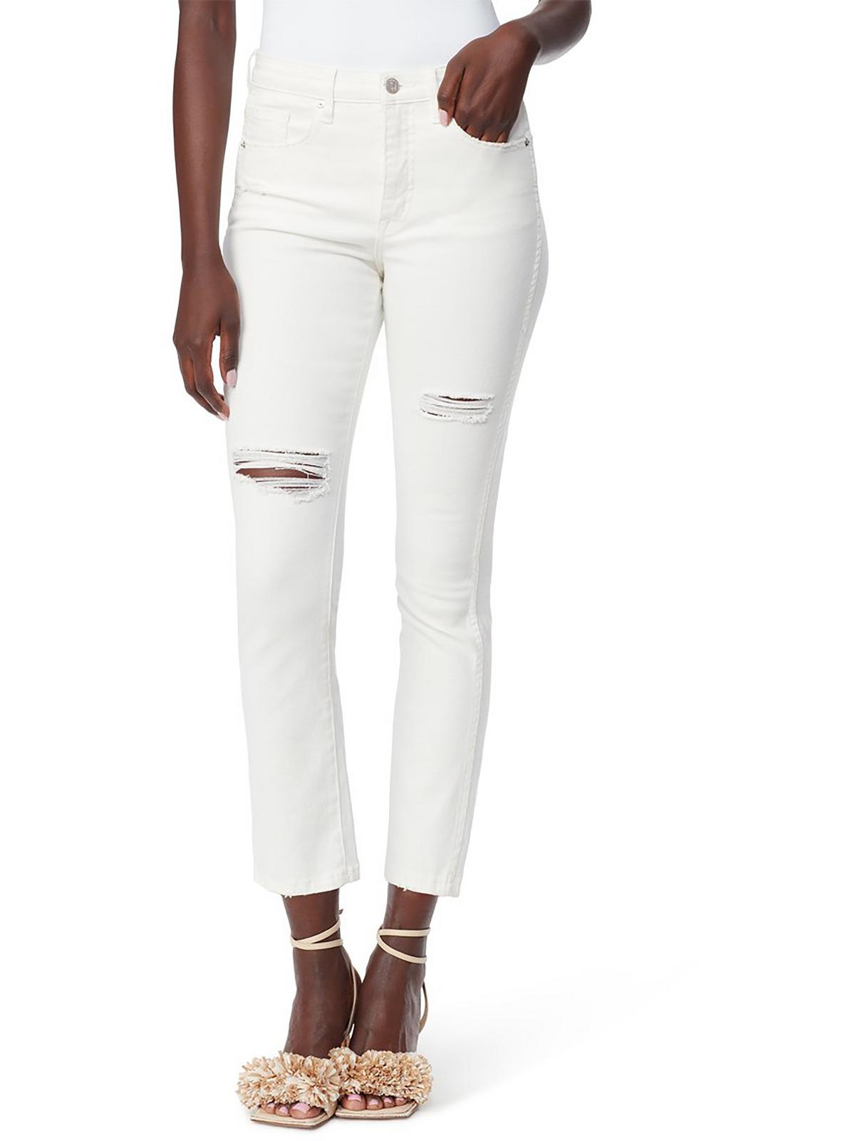Shop Sam Edelman Linnie Womens Mid-rise Distressed Flare Jeans In White