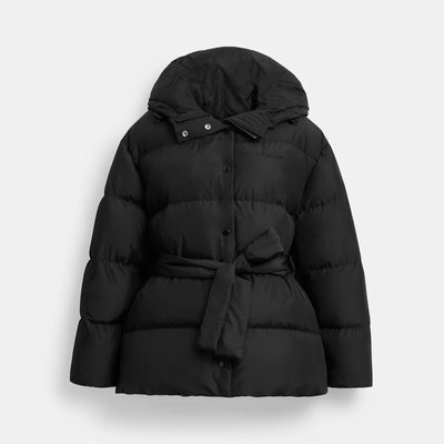 Coach Outlet Signature Jacquard Short Puffer In Recycled
