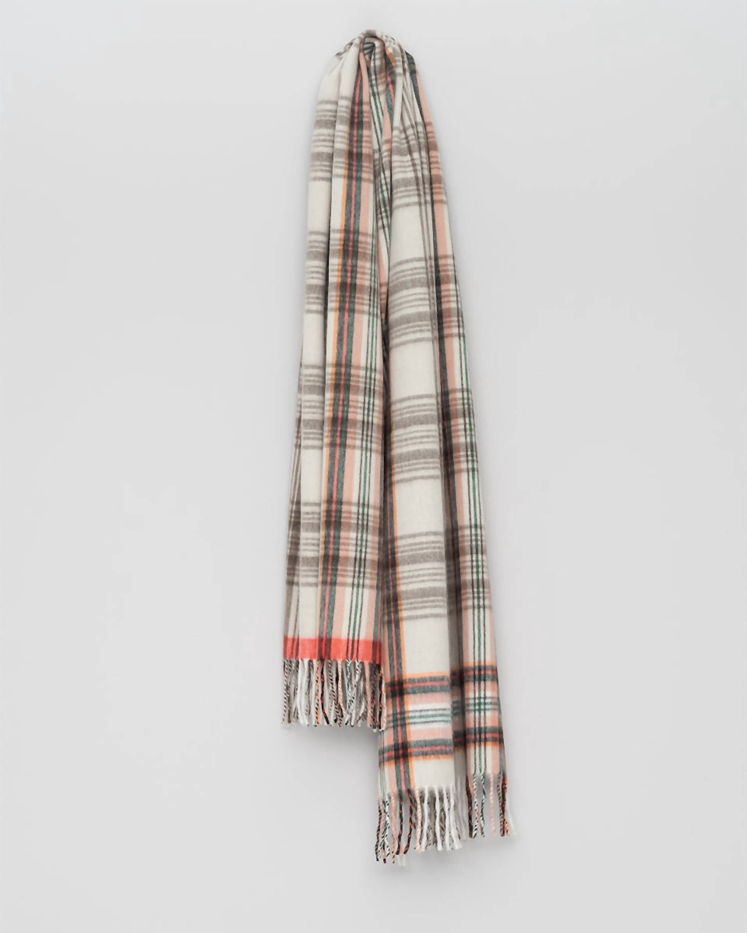 Alex Begg Women's Angora Jura Scarf Plaid Scarf In Cream/pink In Multi