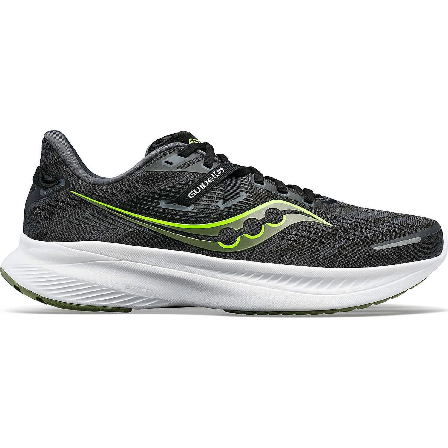 Saucony Men's Guide 16 Running Shoes In Black/glade In Grey