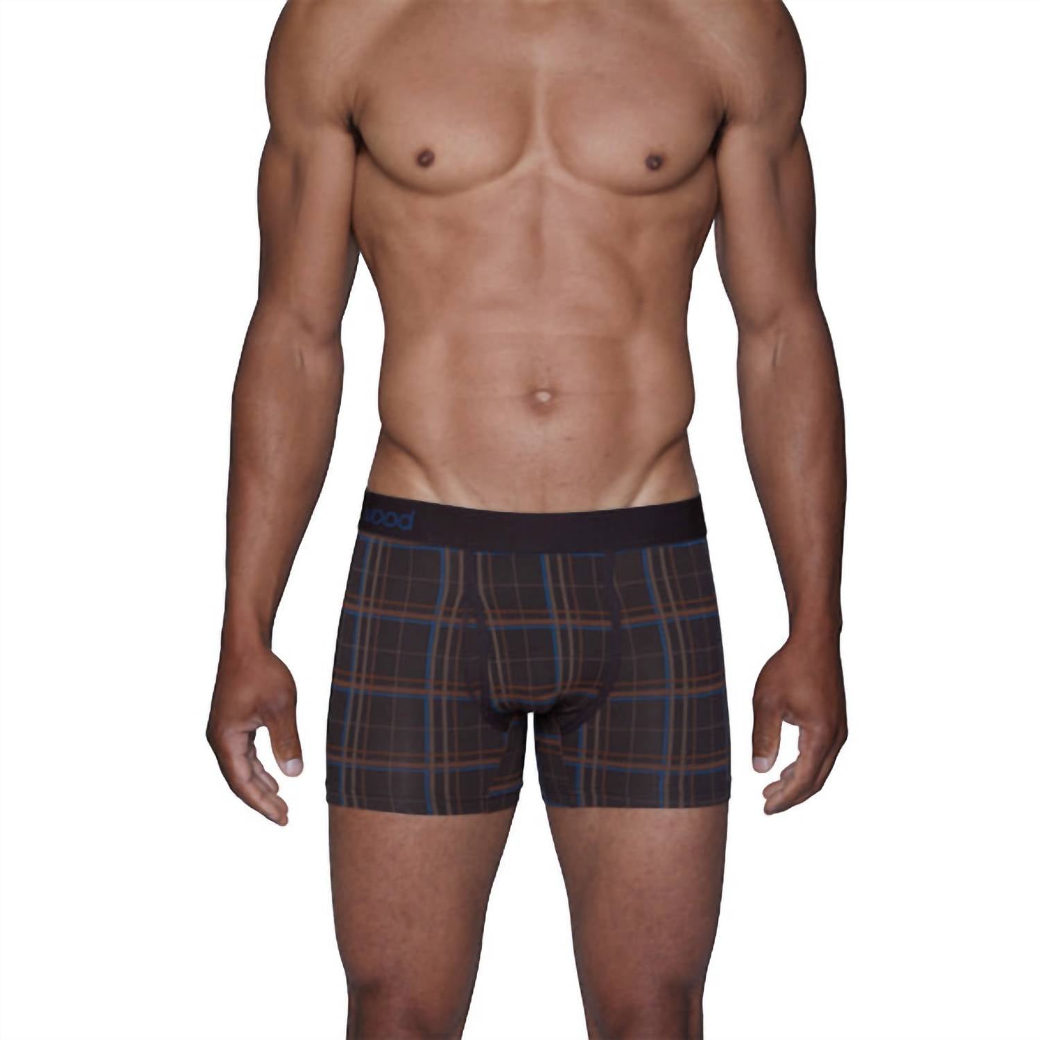 Wood Boxer Brief With Fly In Arbor Bltz In Brown