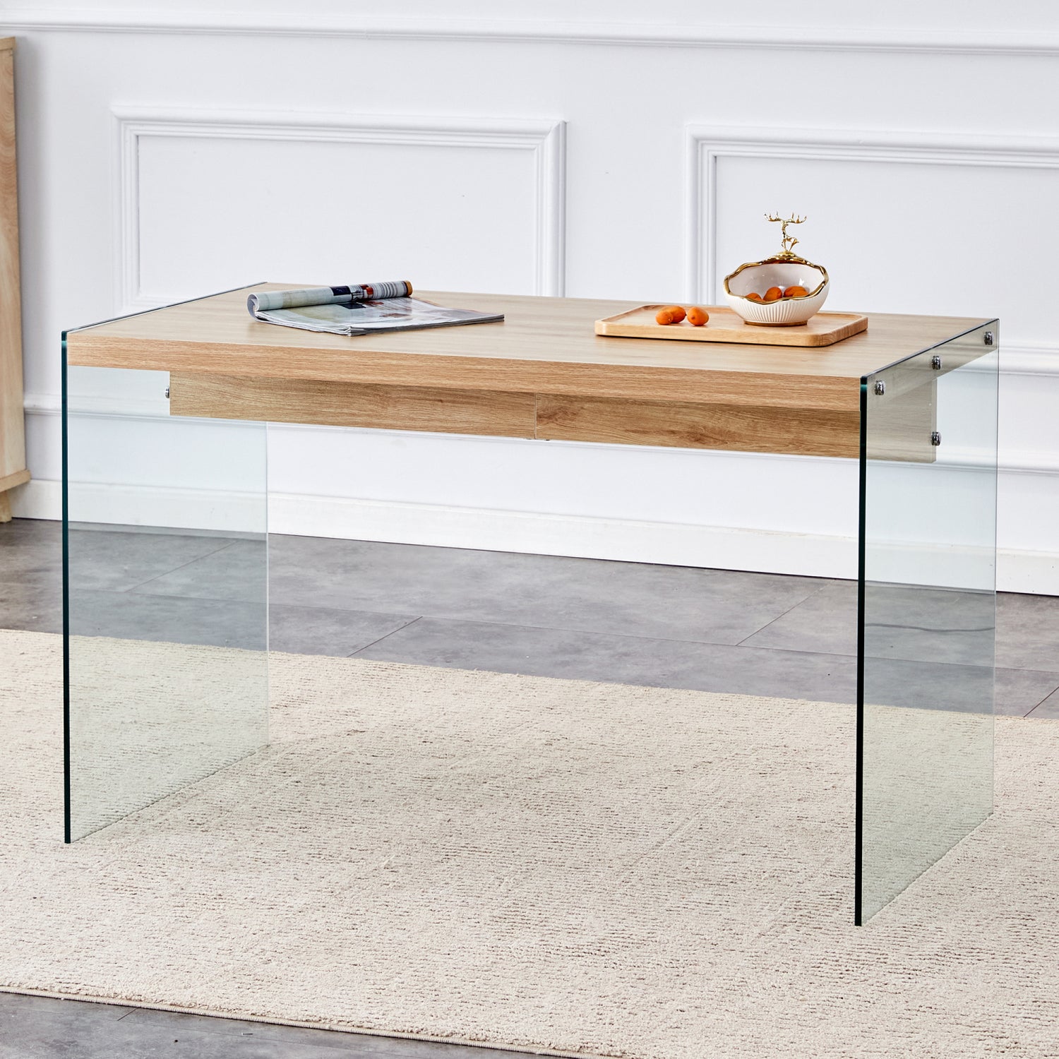 Streamdale Modern Glass and Fiberboard Coffee Table