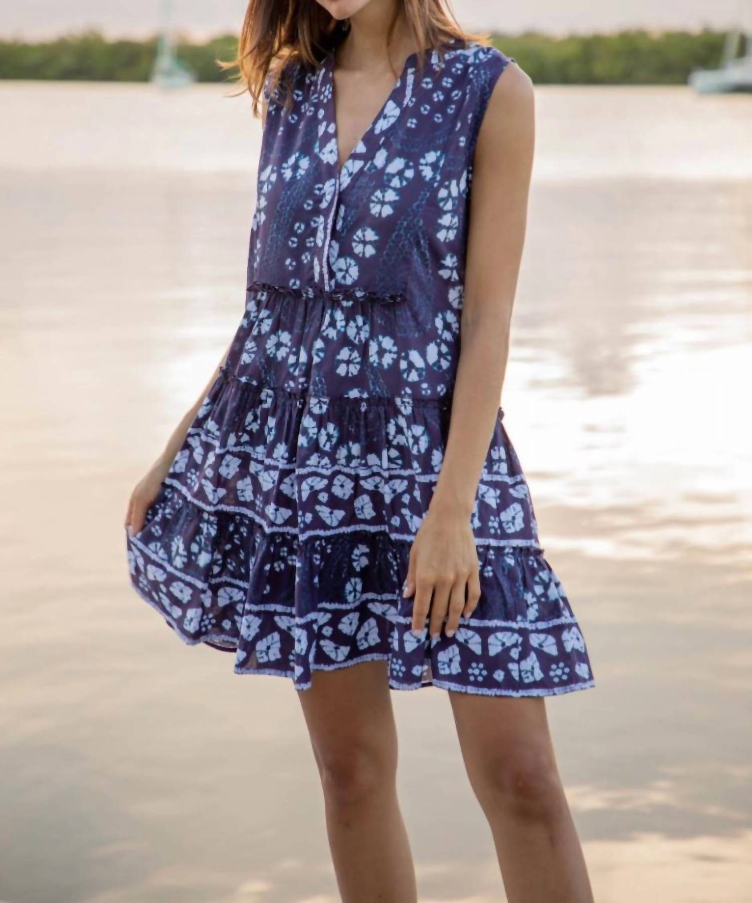 Shop Bindu Gisella Dress In Indigo In Blue