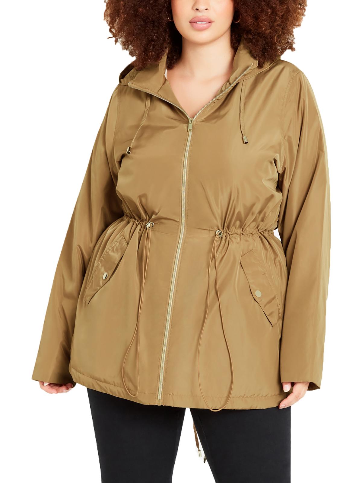 Shop Evans Womens Lightweight Cold Weather Windbreaker Jacket In Brown