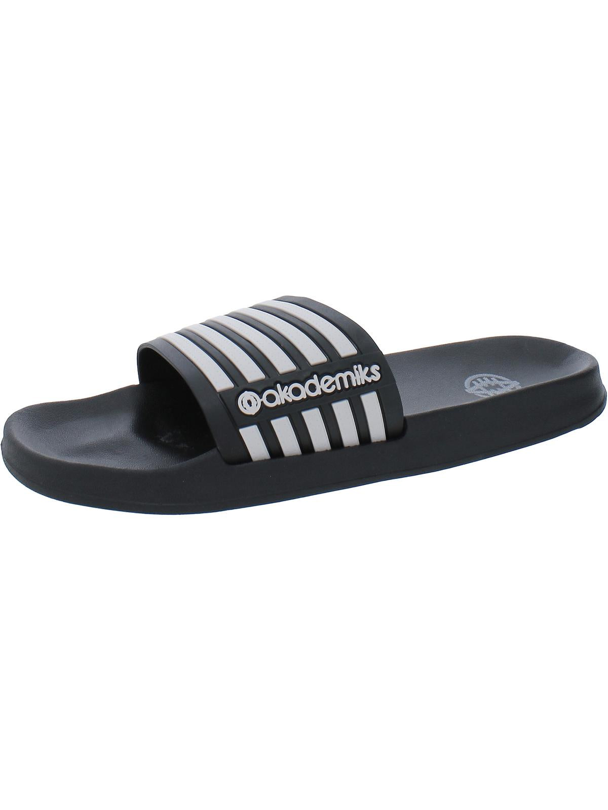 Akademiks Mens Slip-on Peep-toe Slide Sandals In Multi