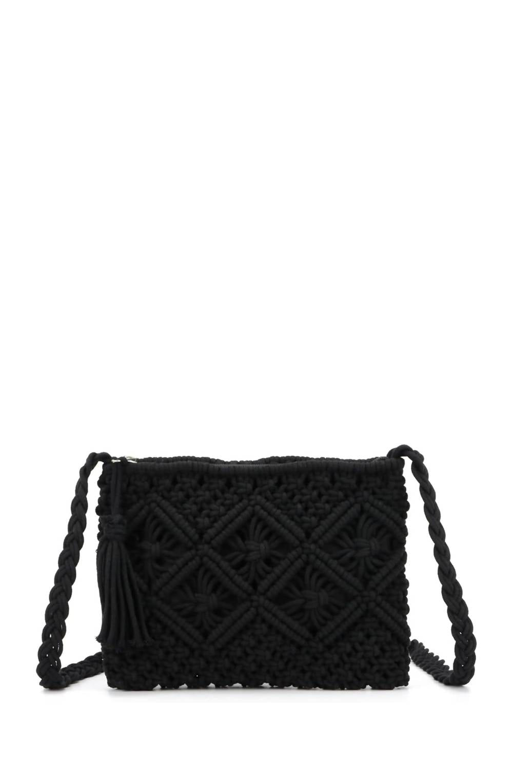Jen & Co. Crochet Crossbody Bag In Black