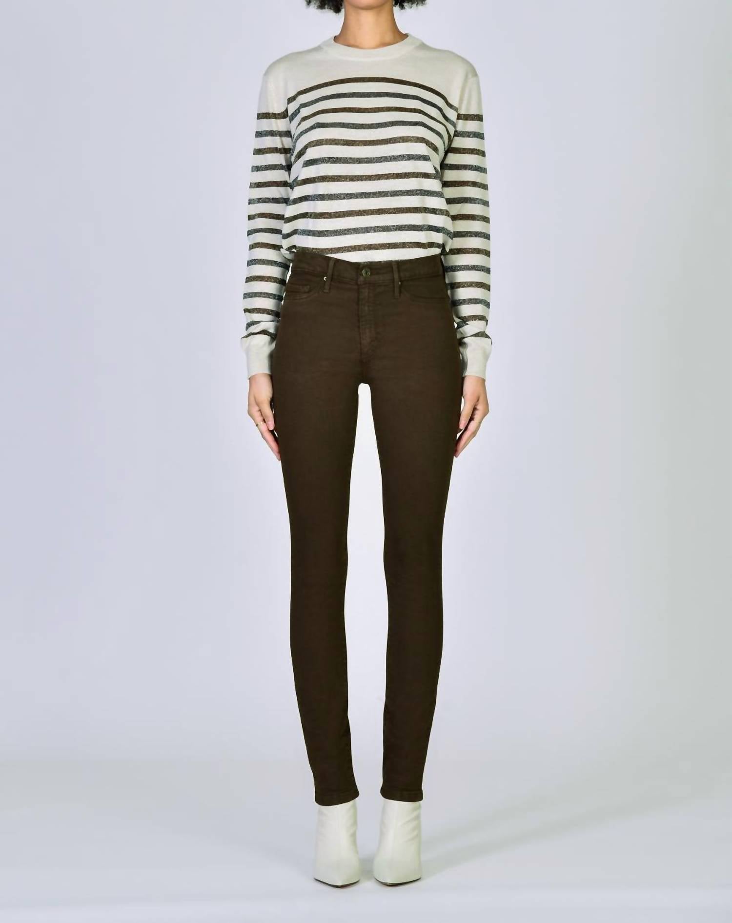 Shop Black Orchid Gisele High Rise Skinny Jean In Wacky Tobaccy In Brown
