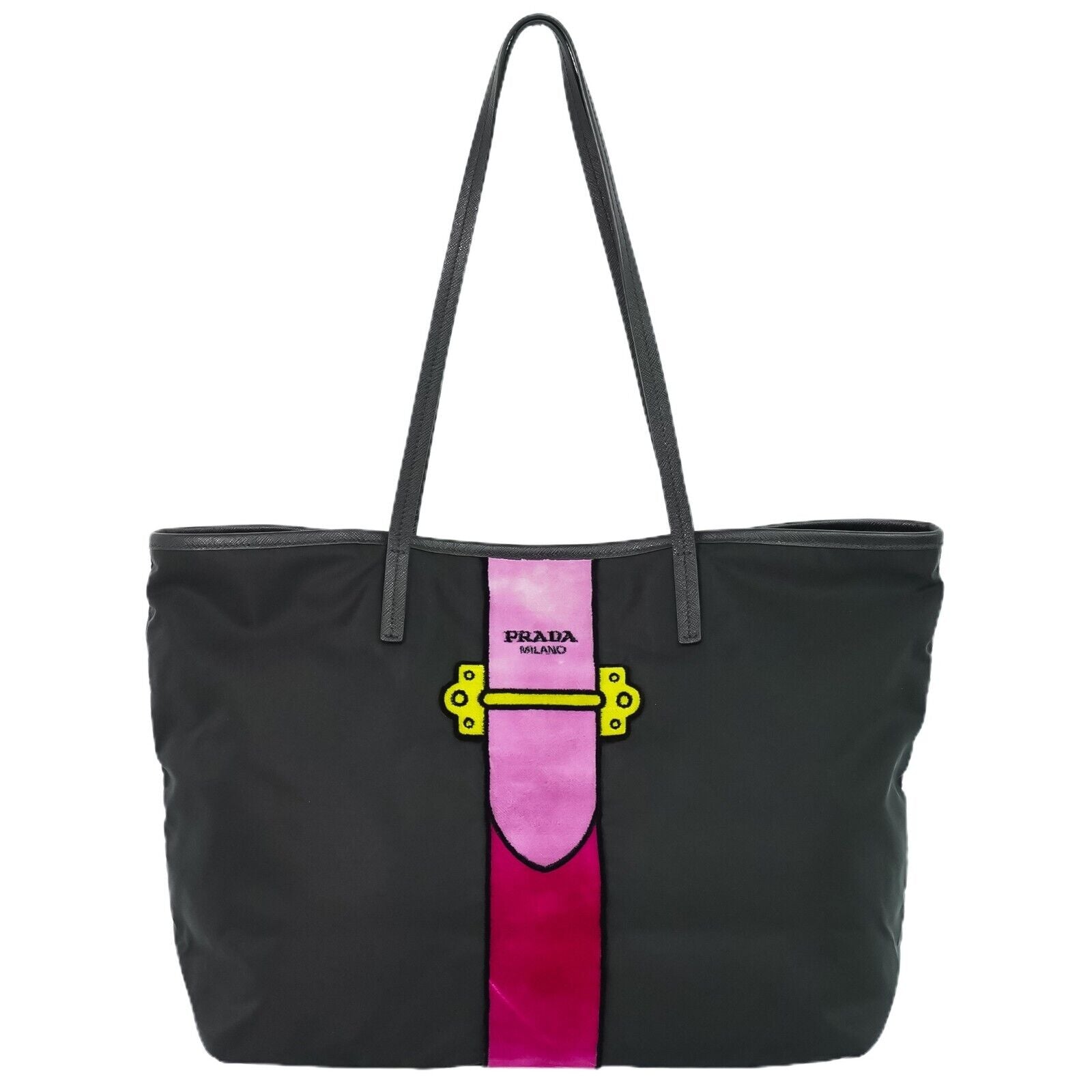 Shop Prada Synthetic Tote Bag () In Black