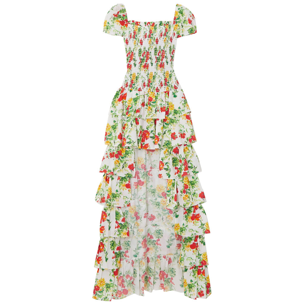 Caroline Constas Women Margo Cut-out Dress Gown Yellow Red Blanc Floral In Multi