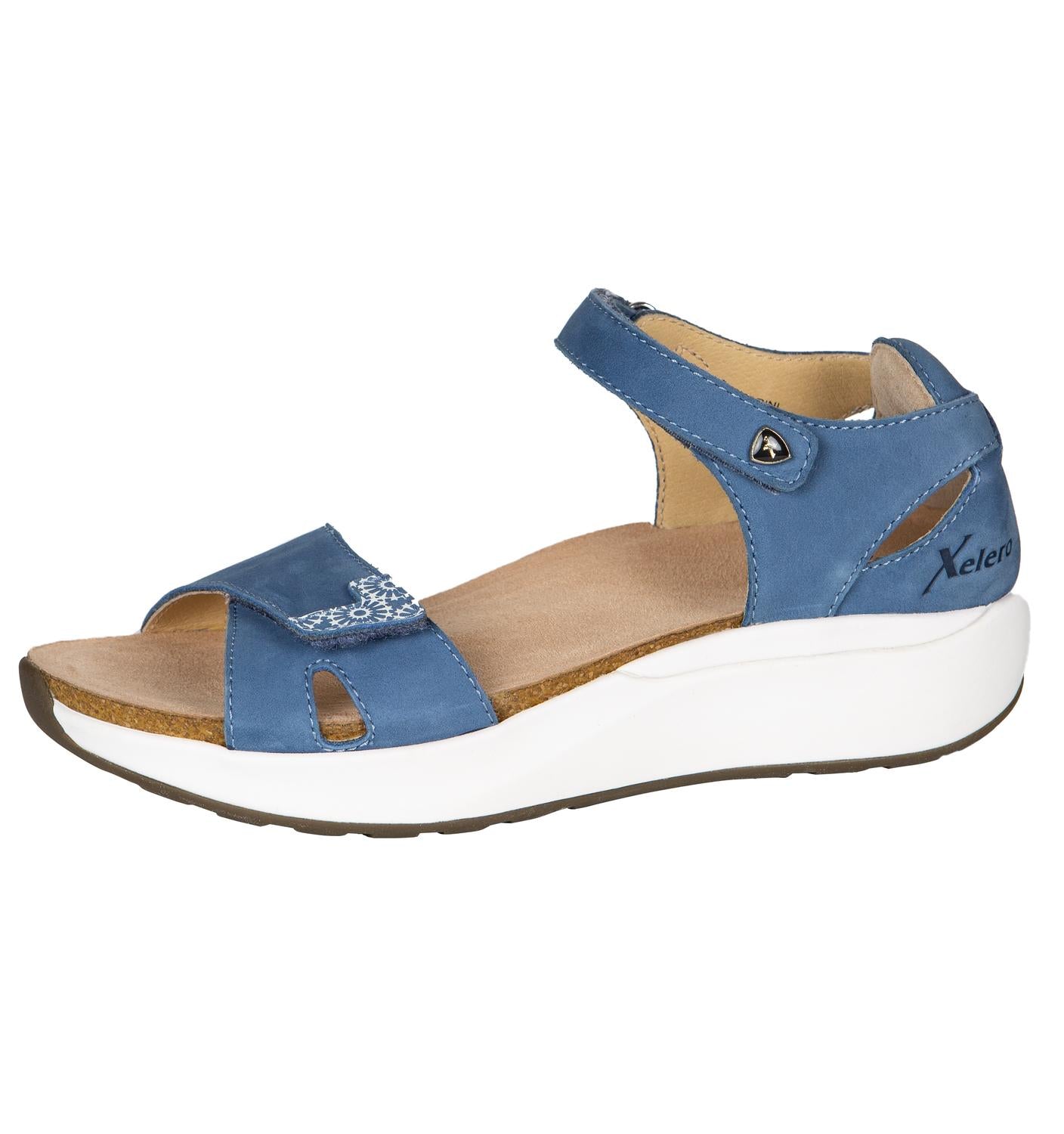 Shop Xelero Santorini Sandal In Denim In Blue