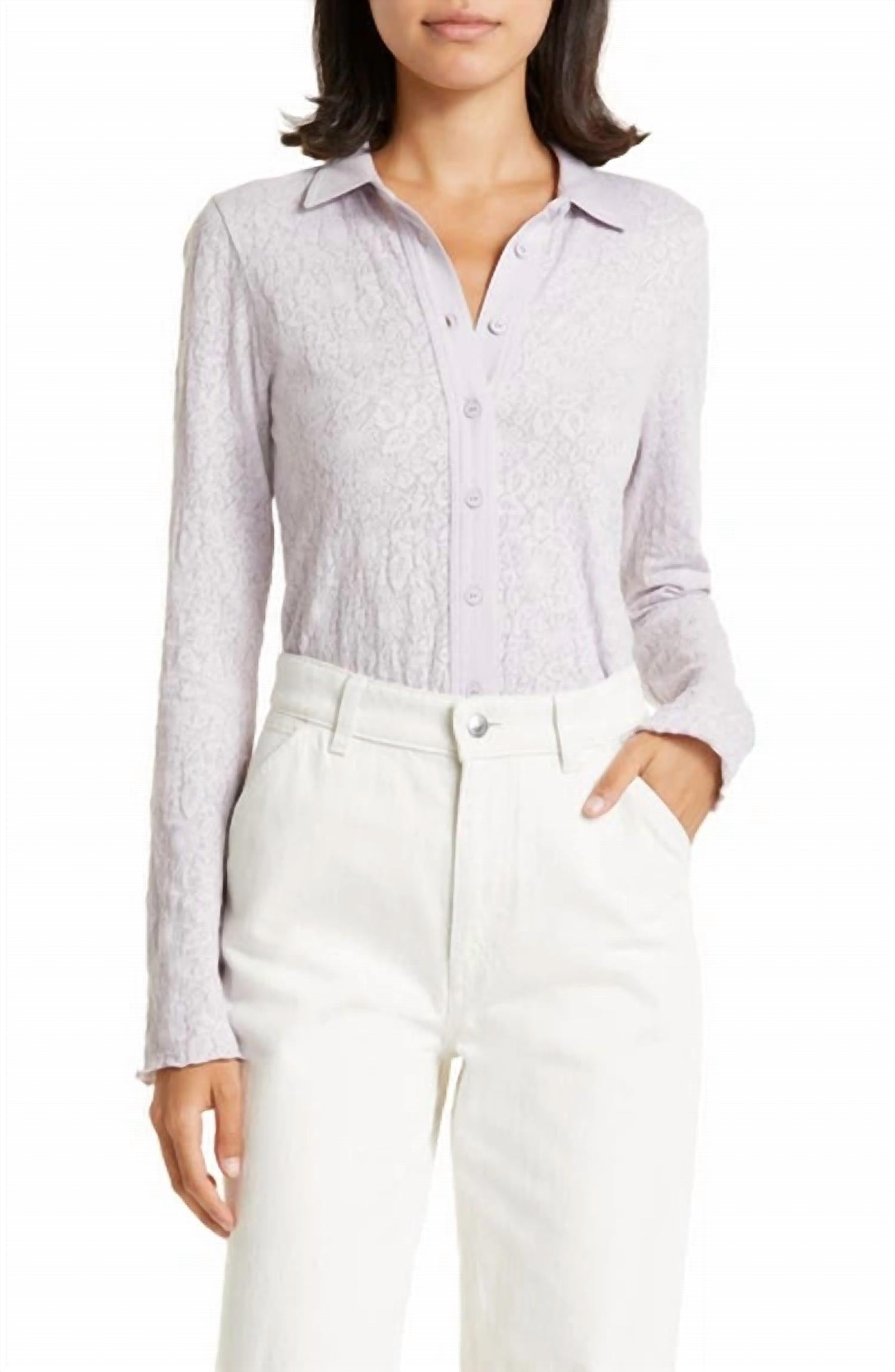 Shop Rag & Bone Gemma Jacquared Shirt In Lilac In Purple
