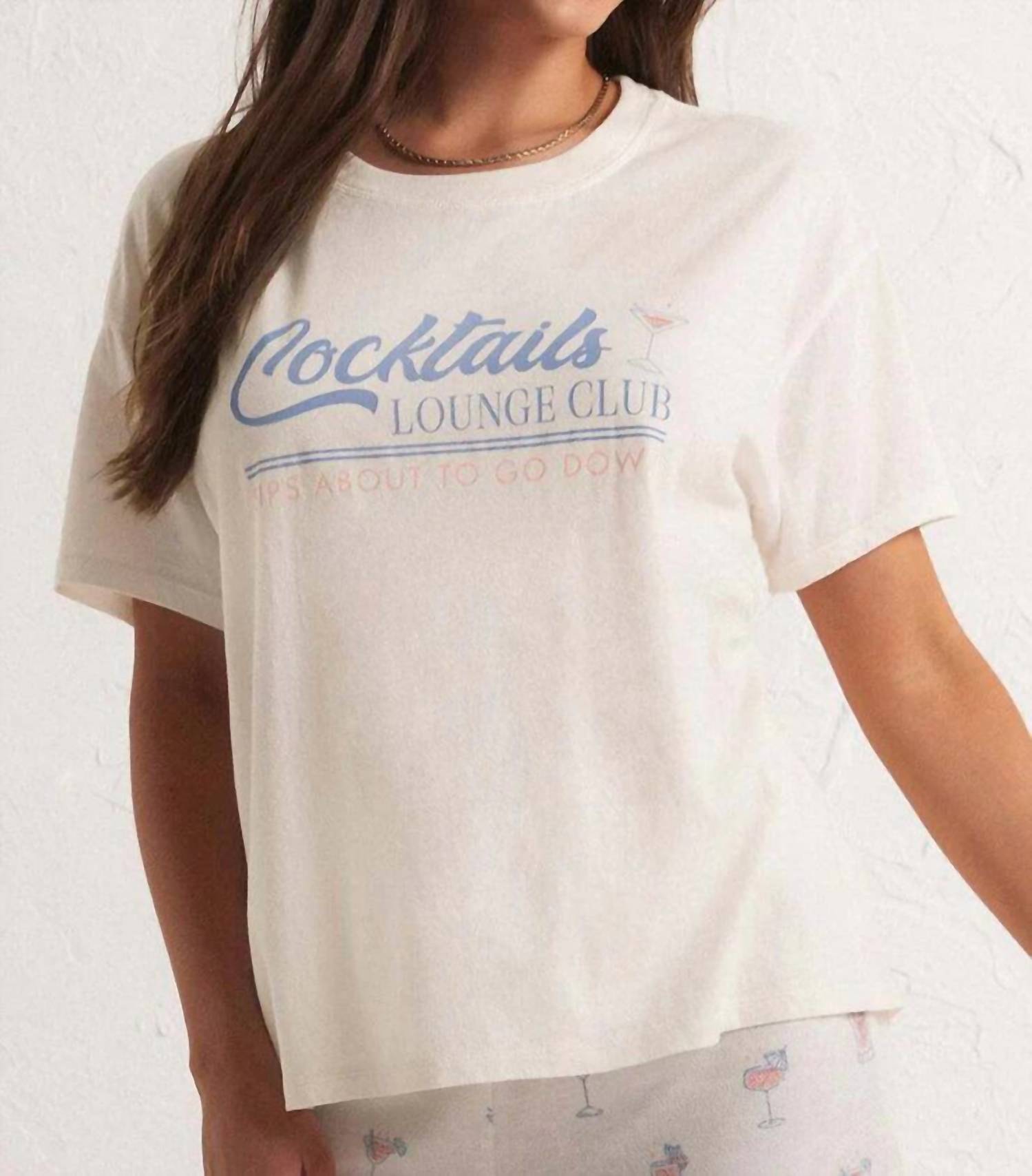 Z Supply Cocktails Lounge Tee In Cloud Dancer In White