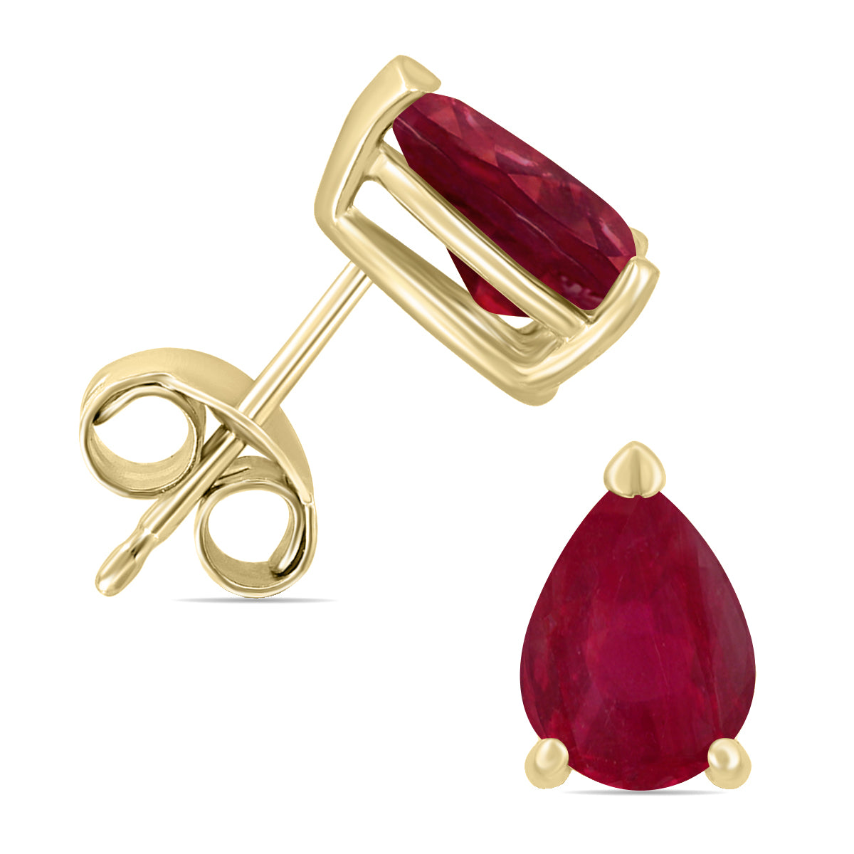 Sselects 14k 5x3mm Pear Ruby Earrings In Burgundy