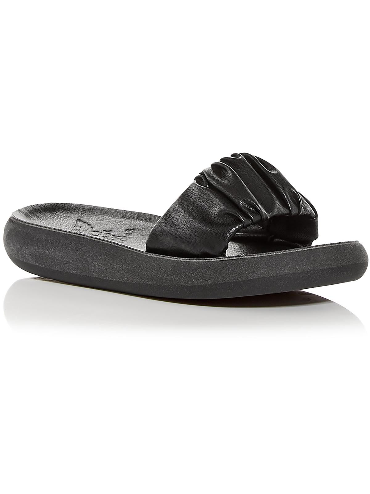 Shop Ancient Greek Sandals Taygete Womens Leather Slip-on Slide Sandals In Black