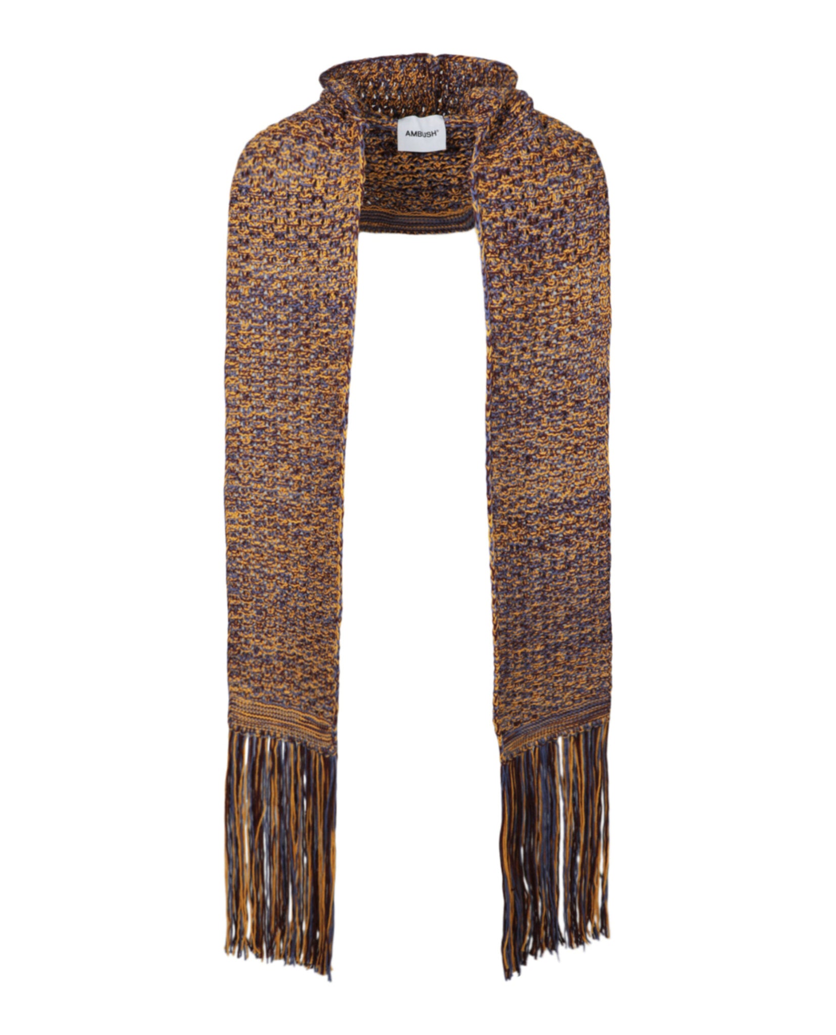 Ambush Hooded Knit Scarf In Brown