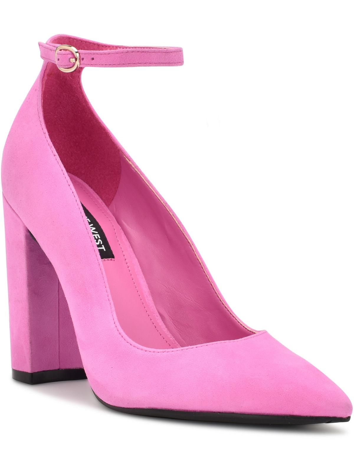 Shop Nine West Plana Womens Suede Ankle Strap Pumps In Pink