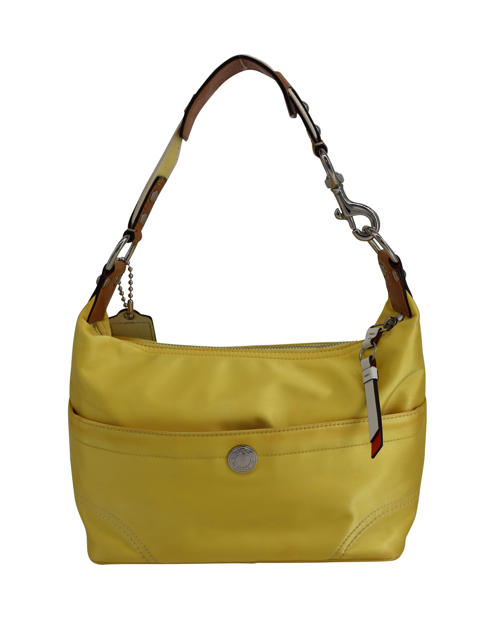 image of Coach Hampton Hobo Shoulder Bag in Yellow Polyamide