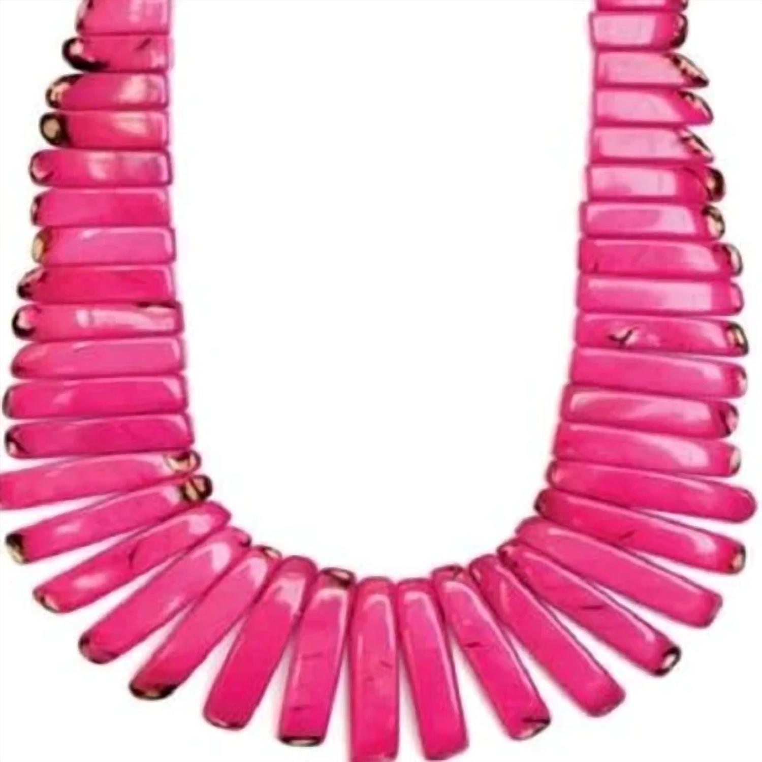 Shop Tagua Jewelry Amazon Necklace In Fuchsia In Red