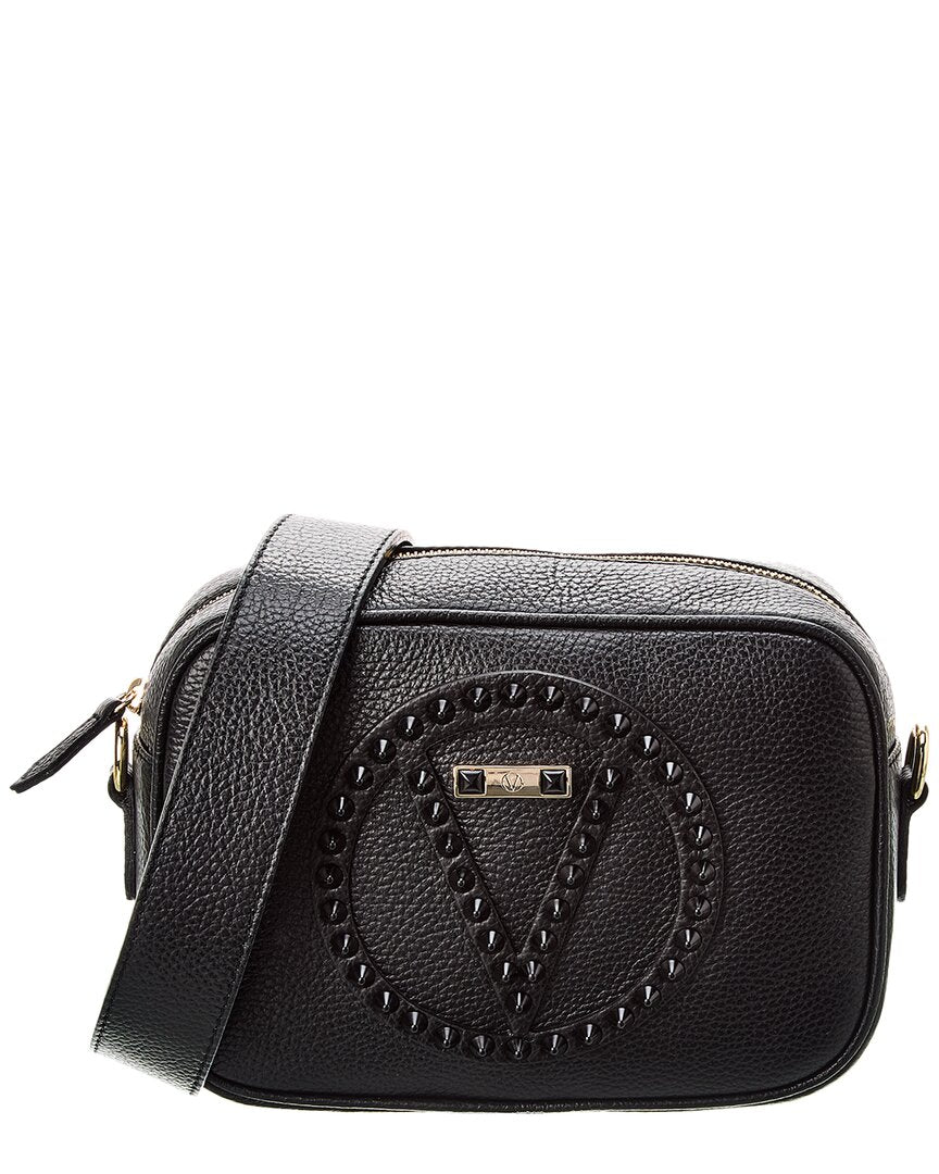 Shop Valentino By Mario Valentino Mia Rock Leather Crossbody In Black