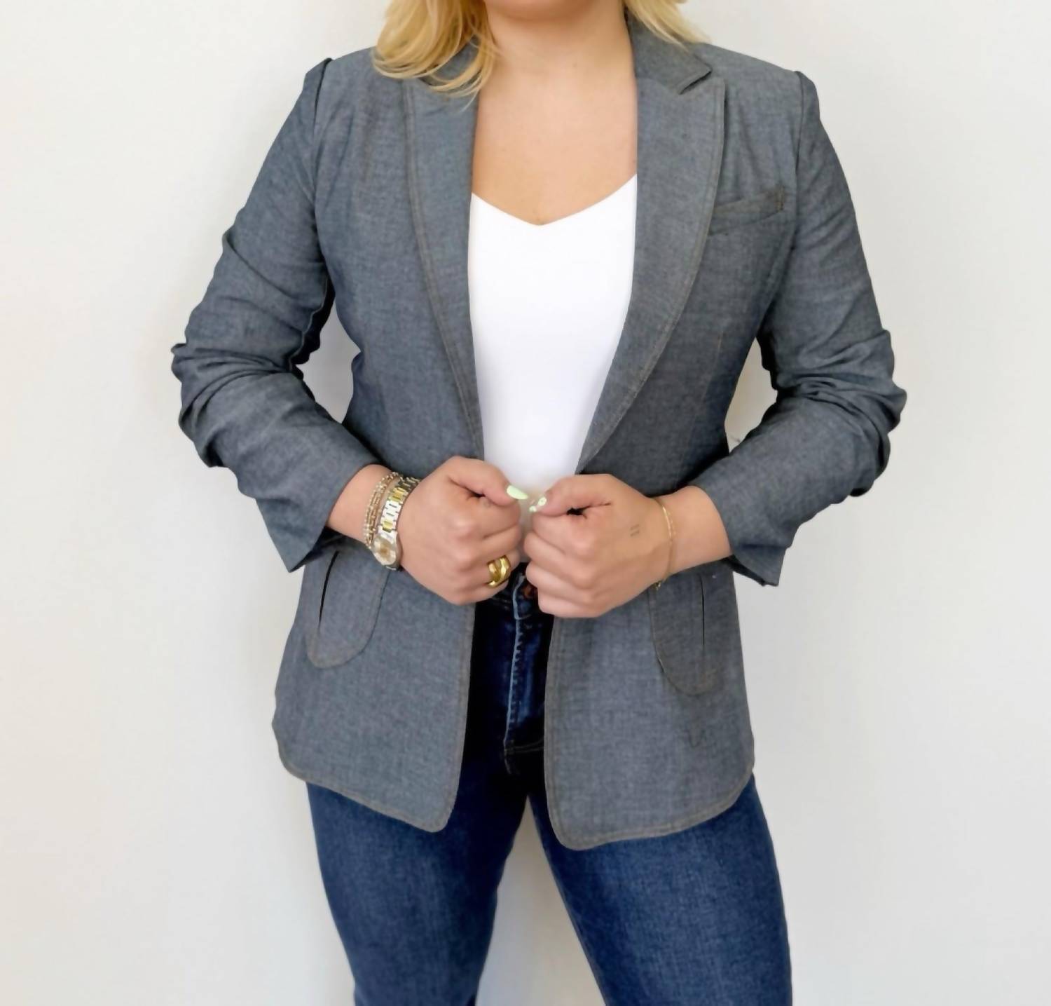 Love Token Camayenne Blazer In Gray In Gray