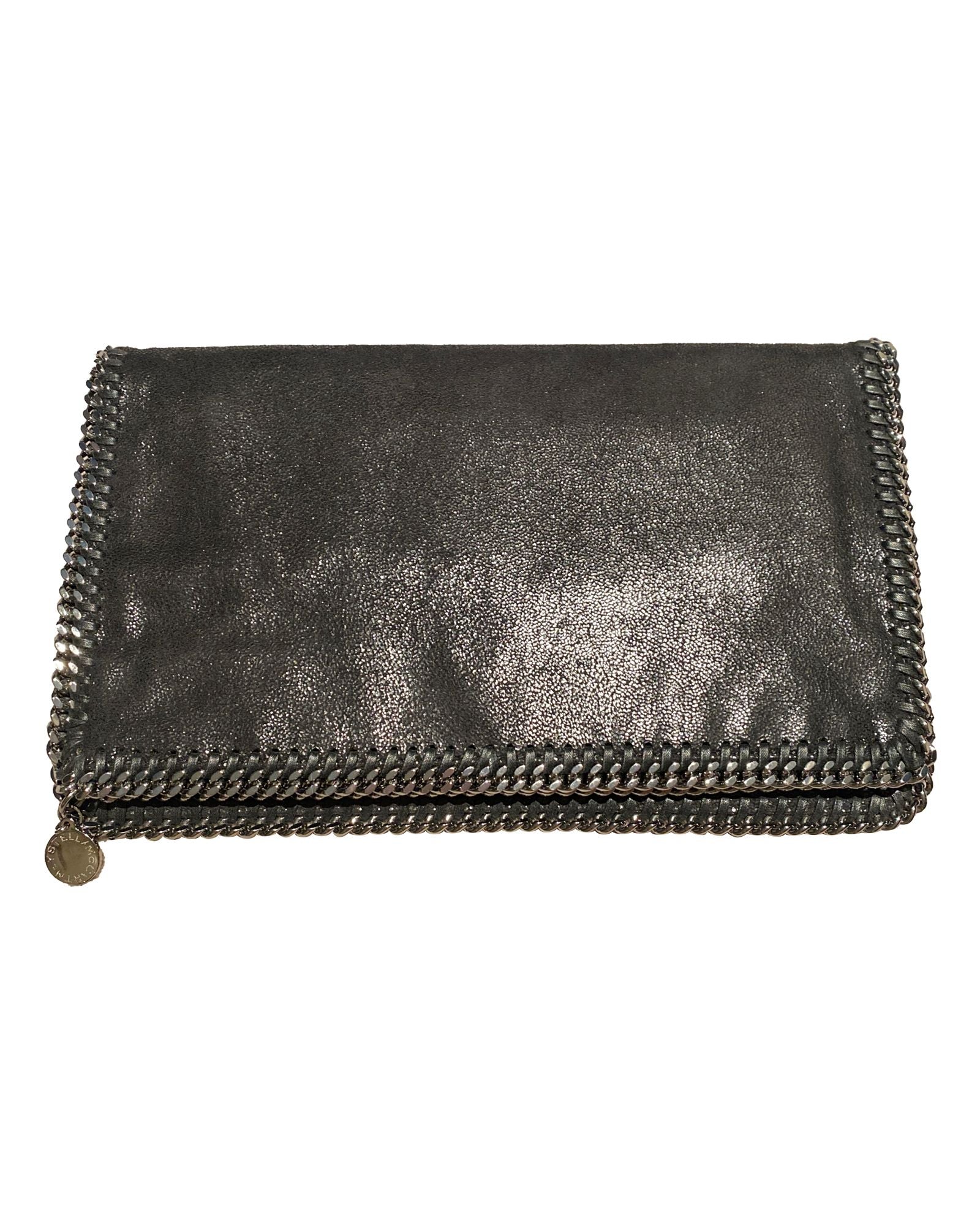 Image of Stella McCartney Falabella Foldover Clutch in Black Vegan Leather