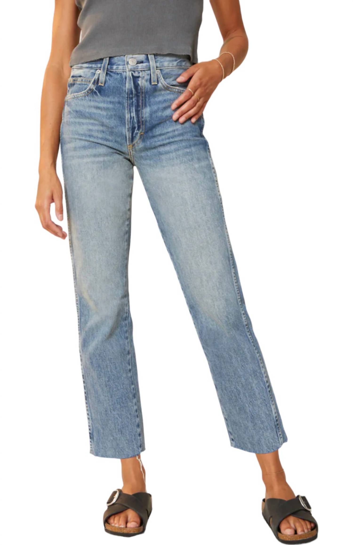 Amo Loverboy Jeans In Loved In Blue
