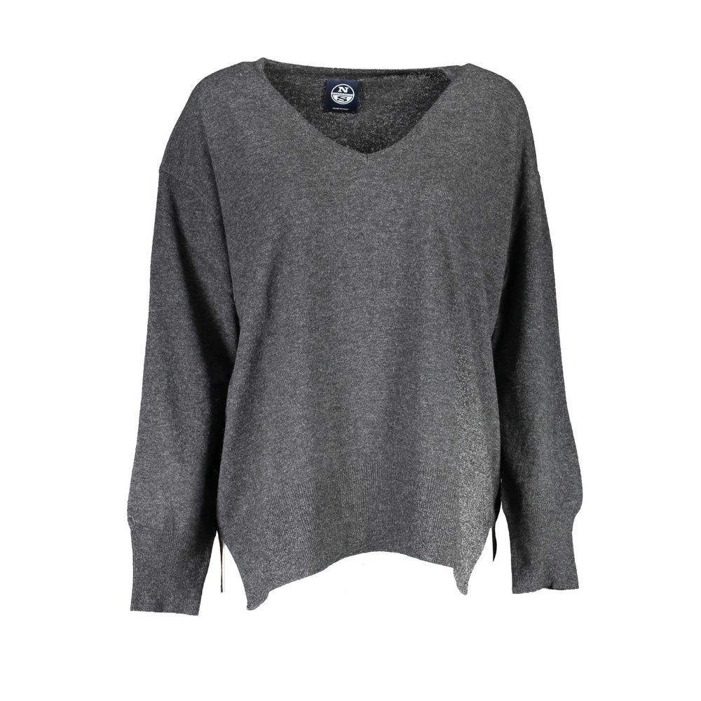 North Sails Black Wool Sweater In Gray