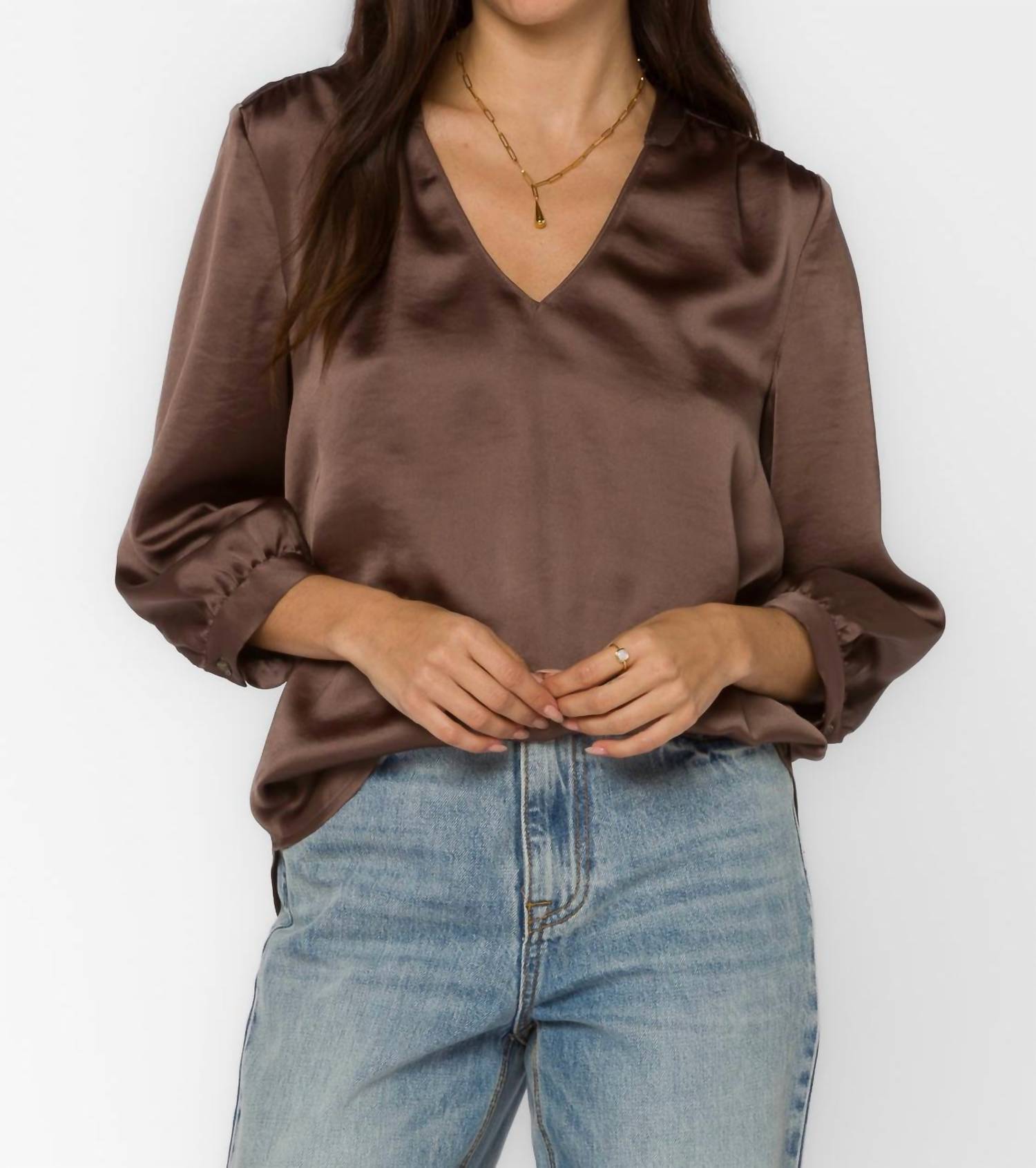 Velvet Heart Robyn Satin Blouse In Brown