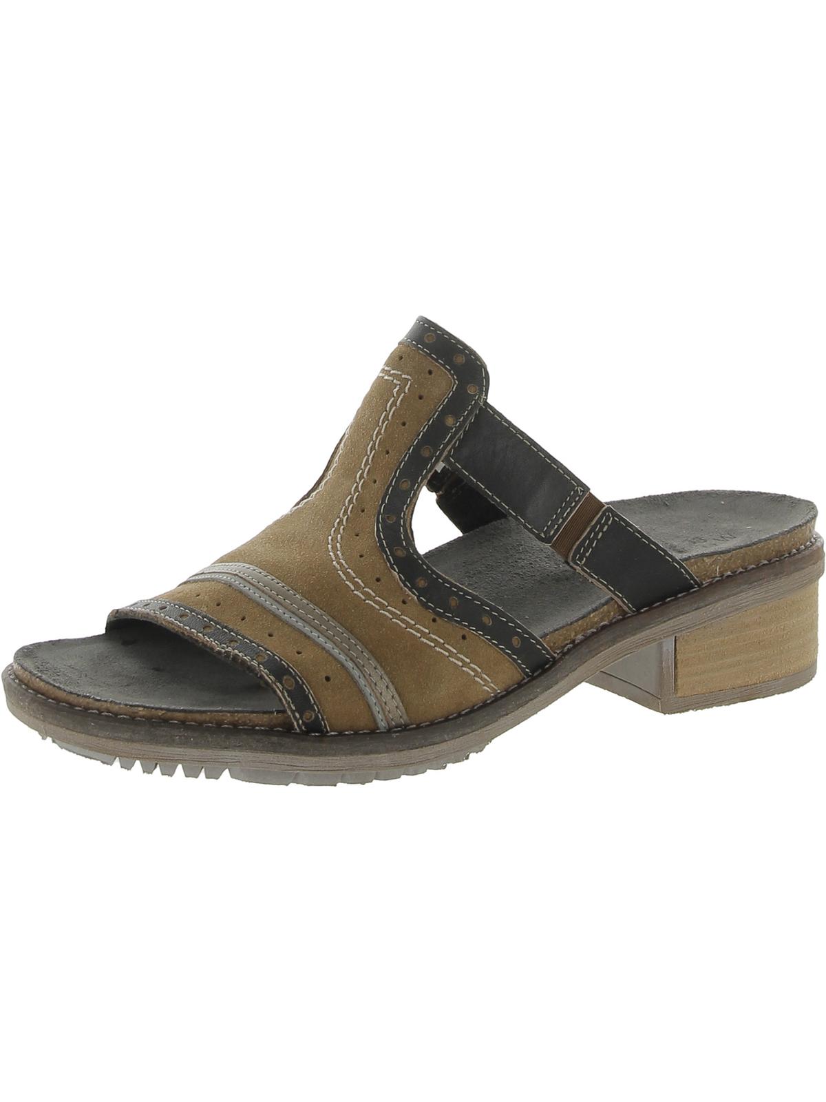 Shop Naot Nifty Womens Leather Slip On Slide Sandals In Brown