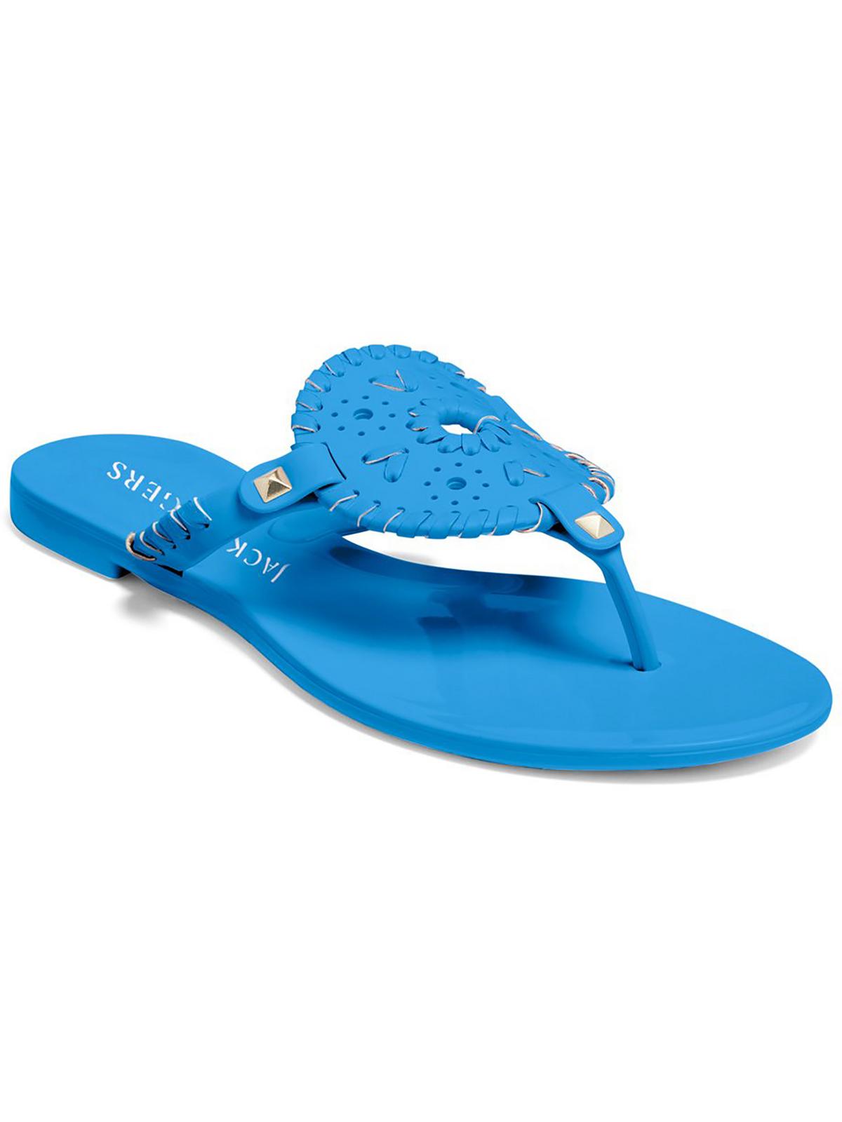 Shop Jack Rogers Georgica Womens Jelly Man Made Thong Sandals In Blue