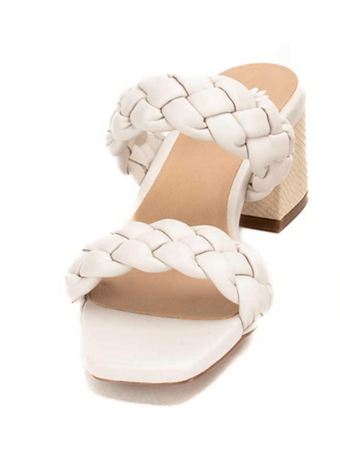 Shop Yellowbox Ceana Braided Strap Heel In Ivory In White