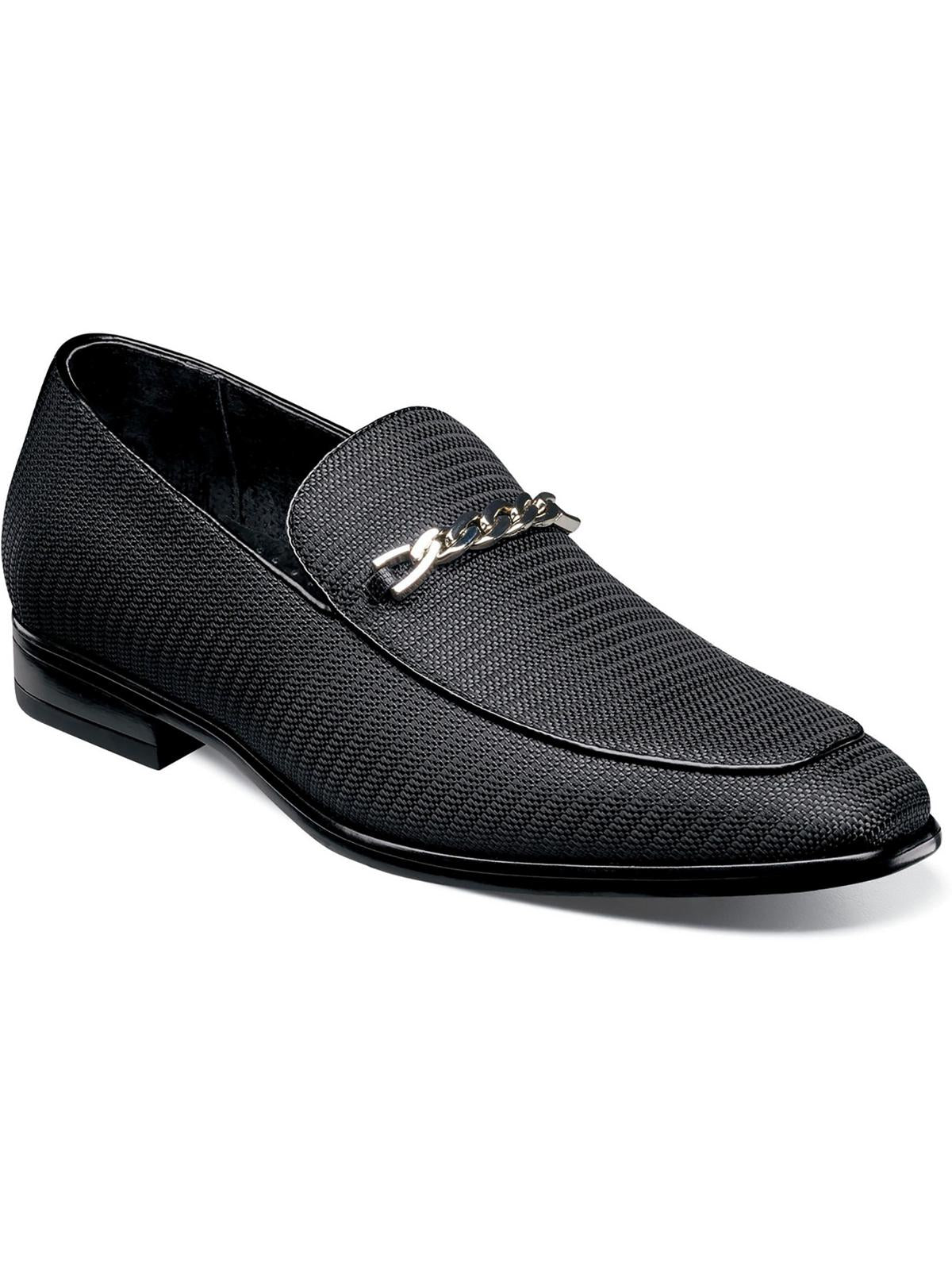 Shop Stacy Adams Tazio Mens Chain Leather Loafers In Black