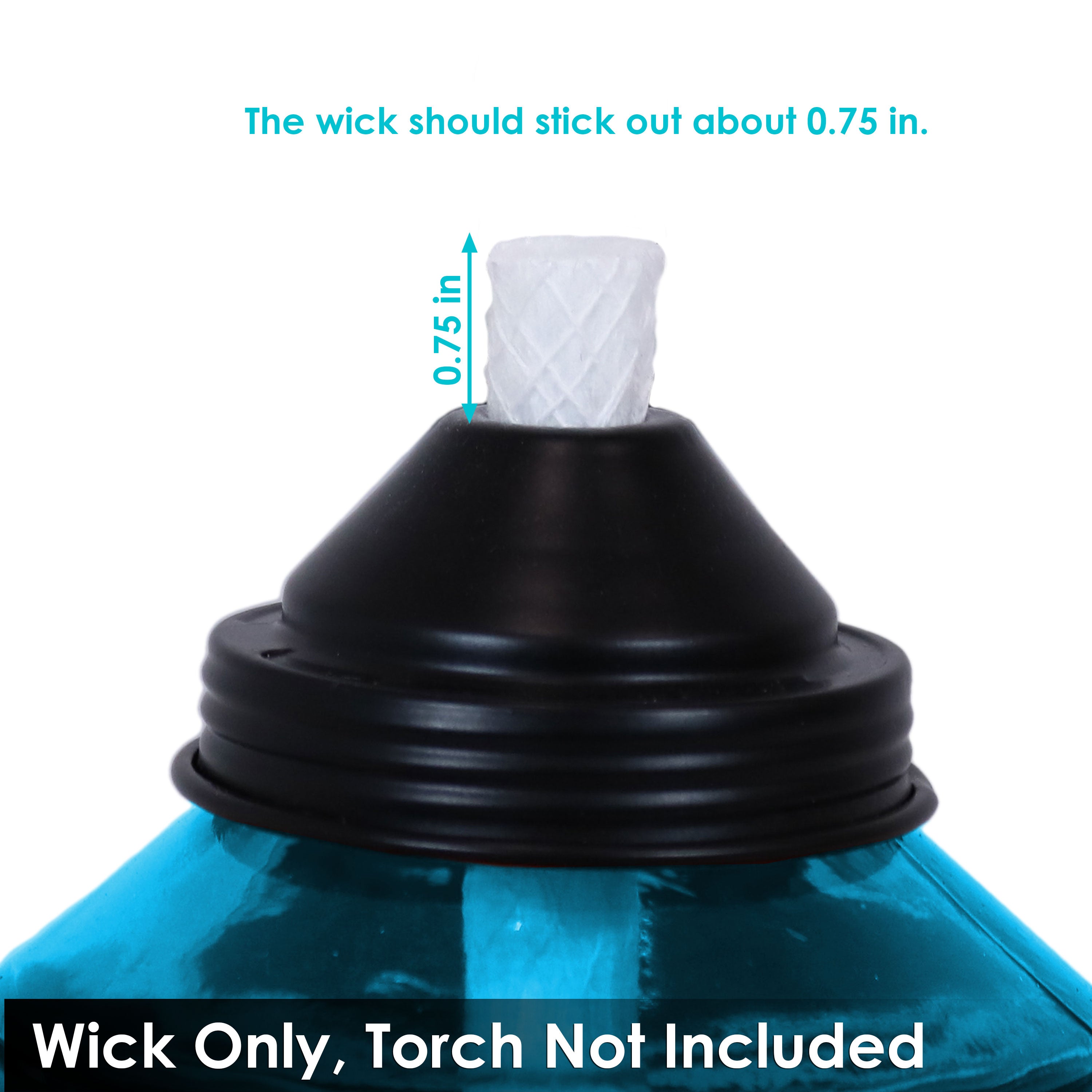 Sunnydaze Outdoor Long-Lasting Replacement Fiberglass Tiki Torch Oil Lamp Lantern Wick Strings - 8pk